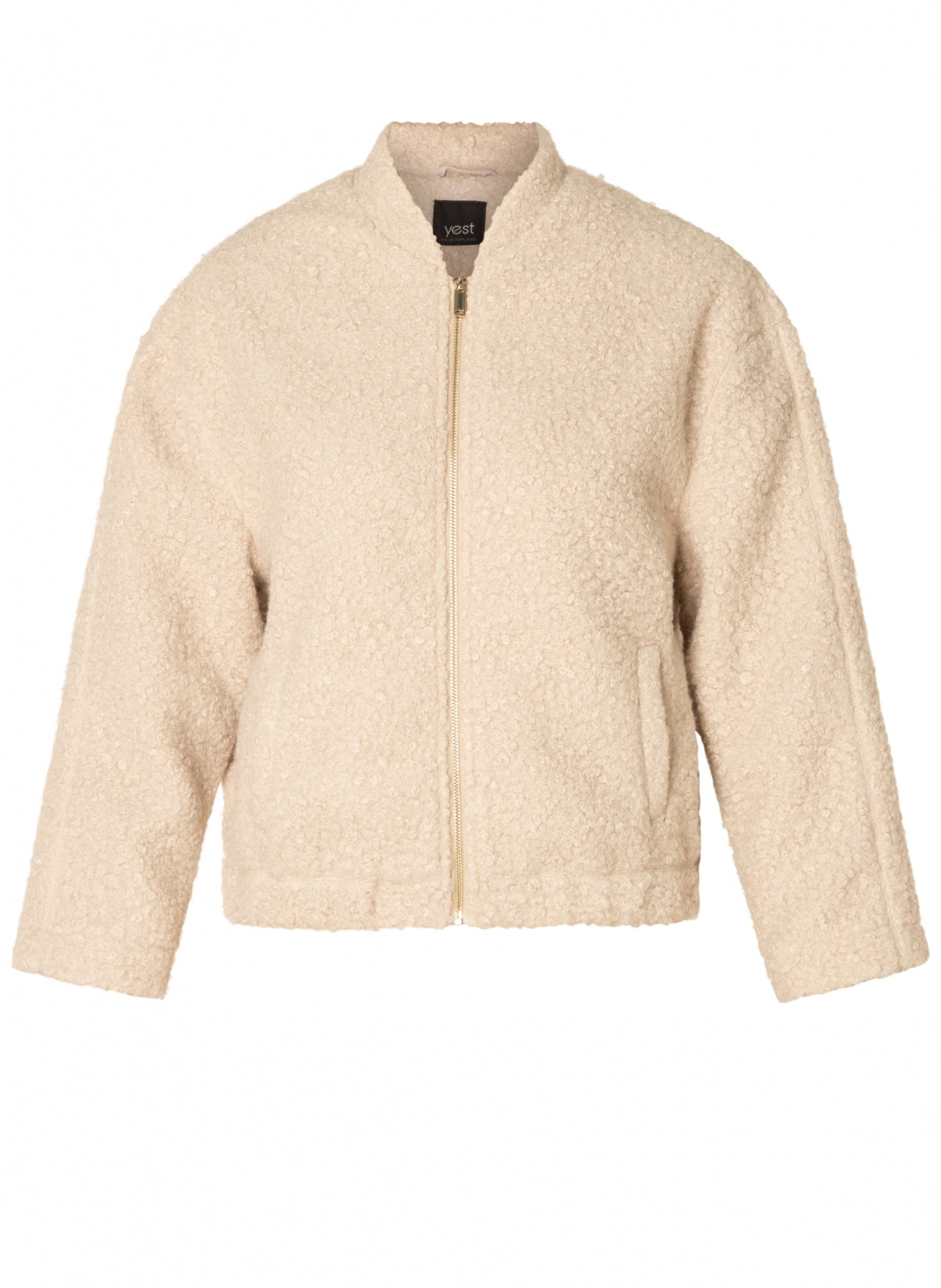 Yest Sand Boucle Bomber Jacket