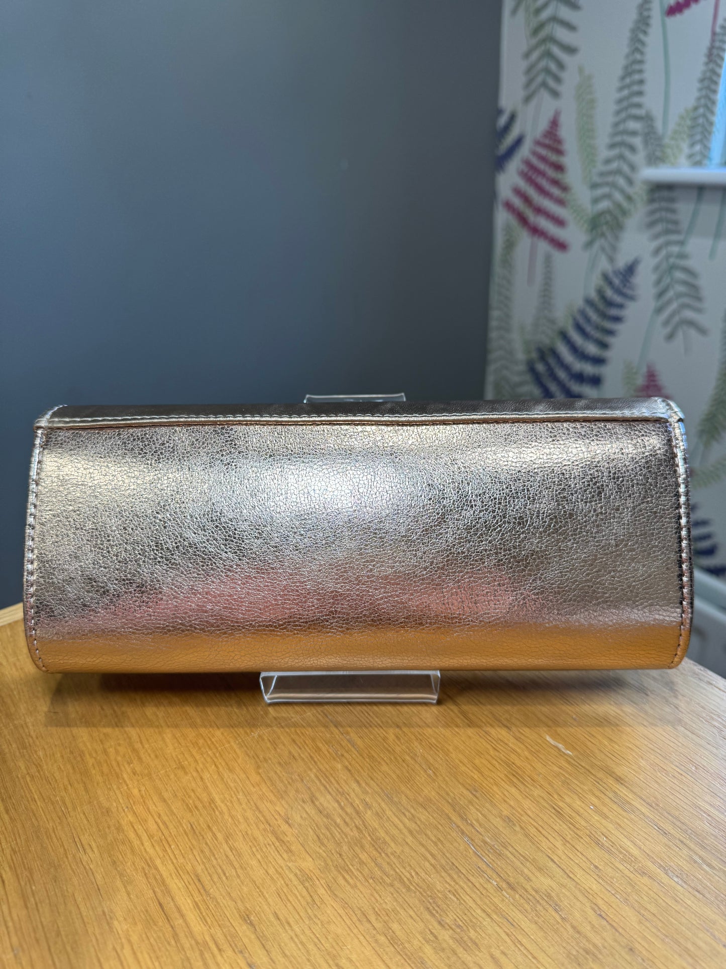 Emis Rose Gold Metallic Bow Bag