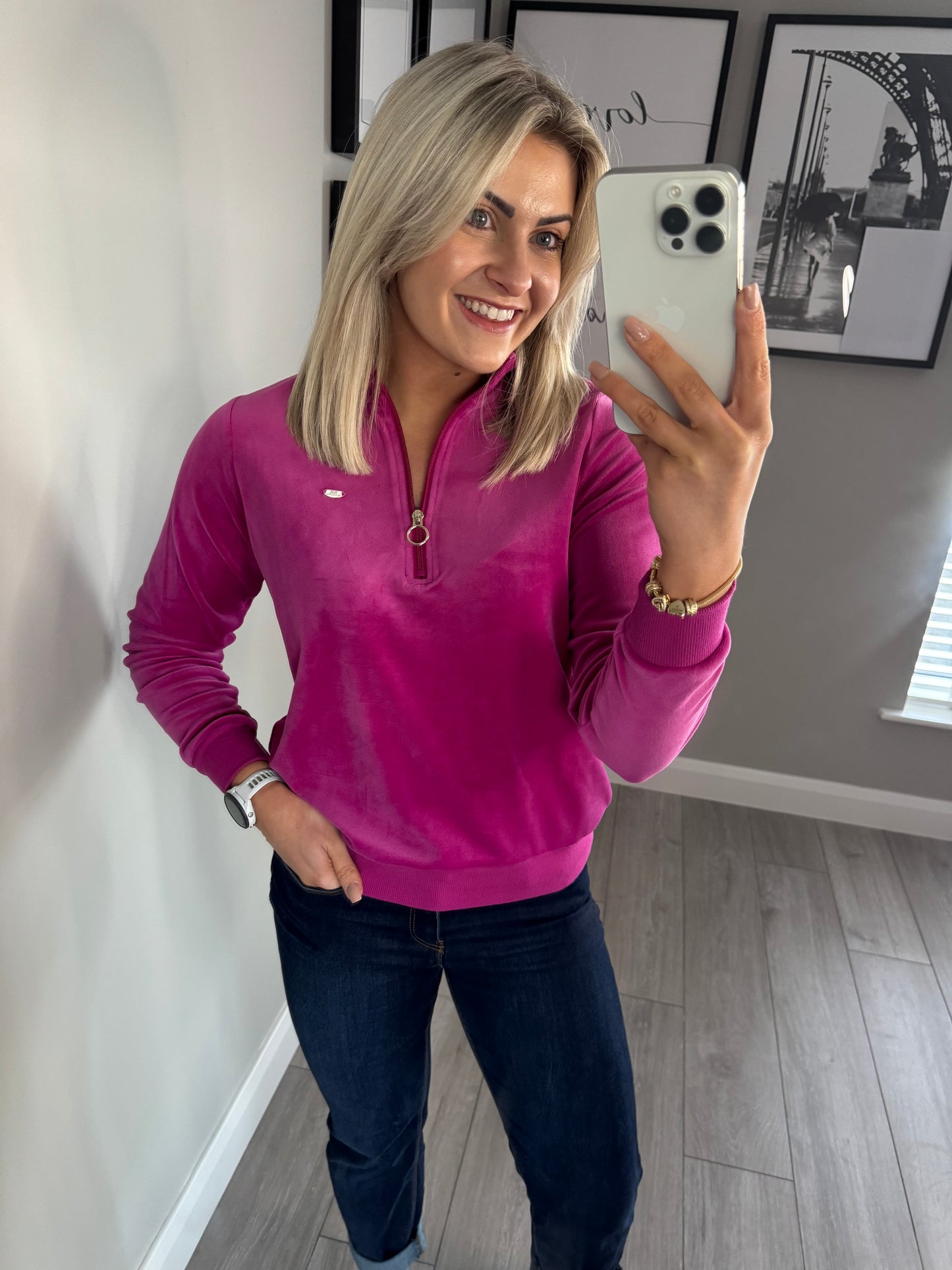 Relax & Renew Amina Magenta Half Zip