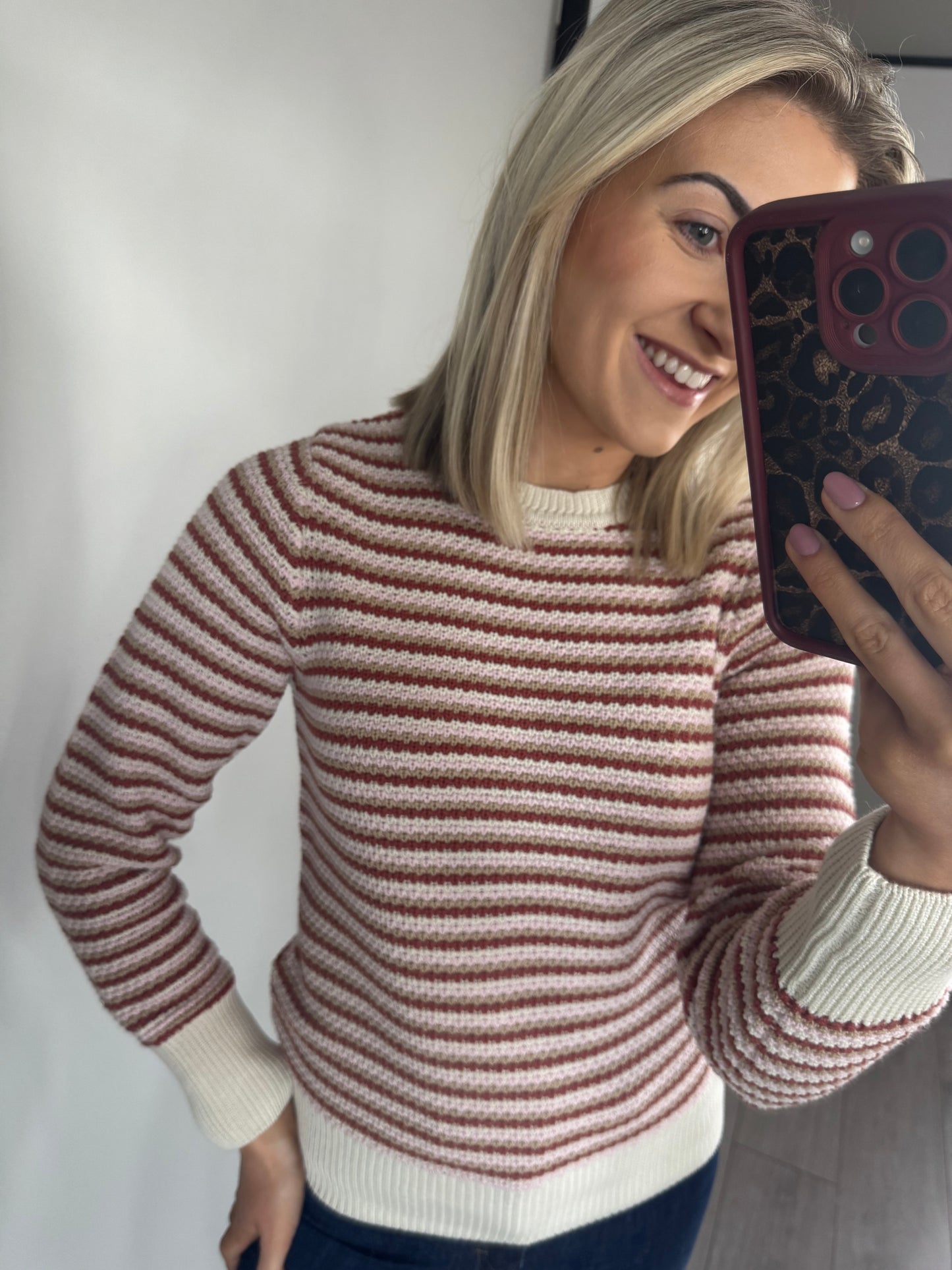 B.Young BYmagio Marsala Stripe Jumper