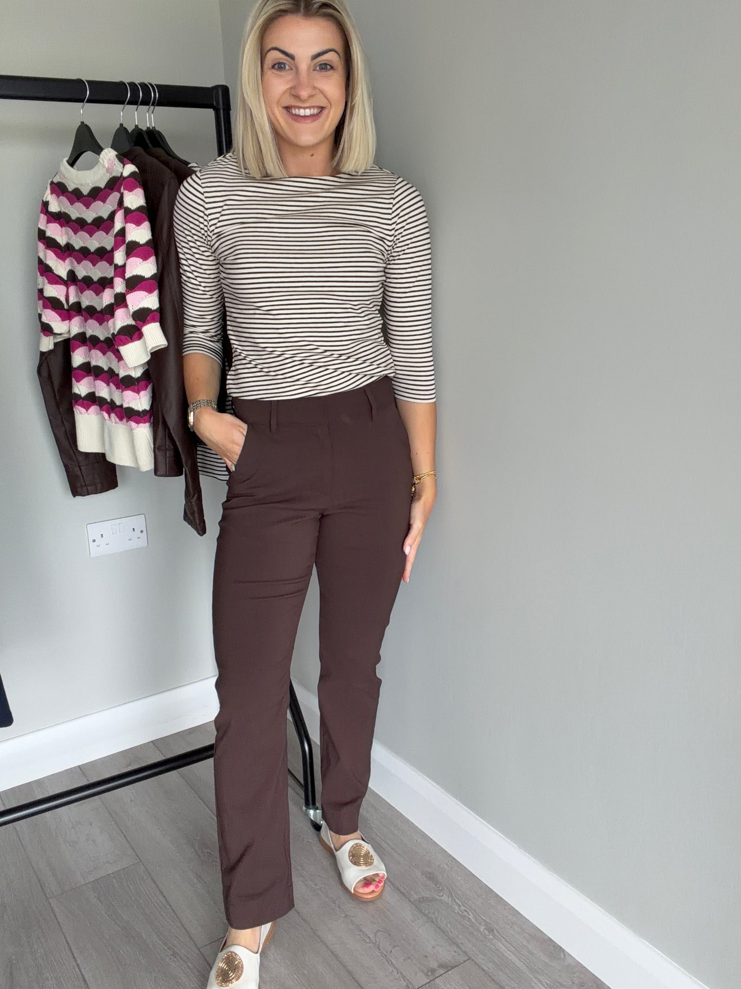 B.Young BYdixi Brown Straight Trousers