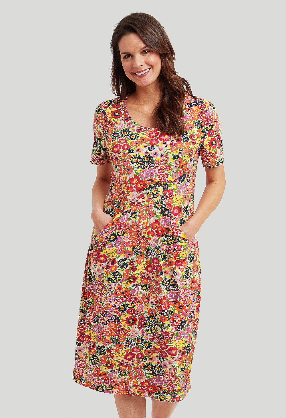 Adini Pink Multi Floral Dress