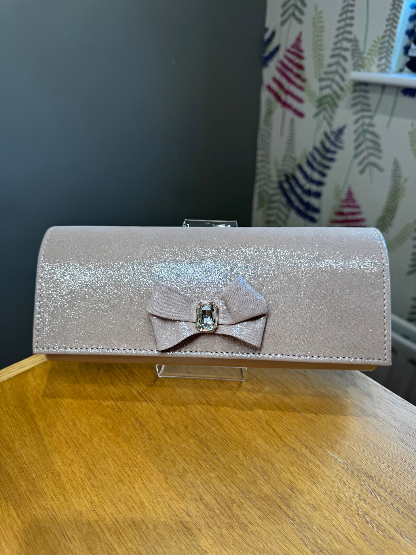 Emis Blush Shimmer Bow Bag
