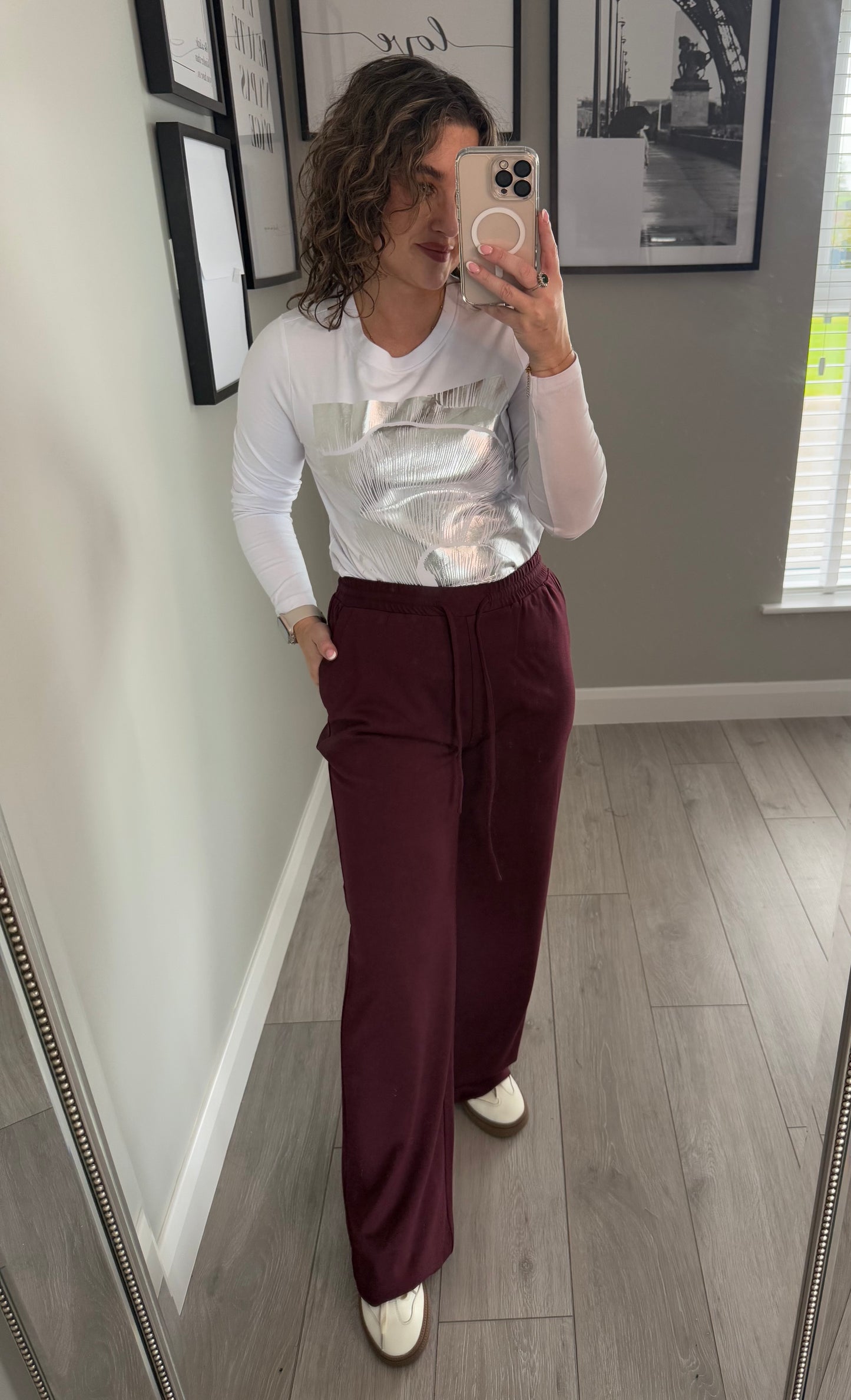 Freequent Burgundy Elastic Trouser