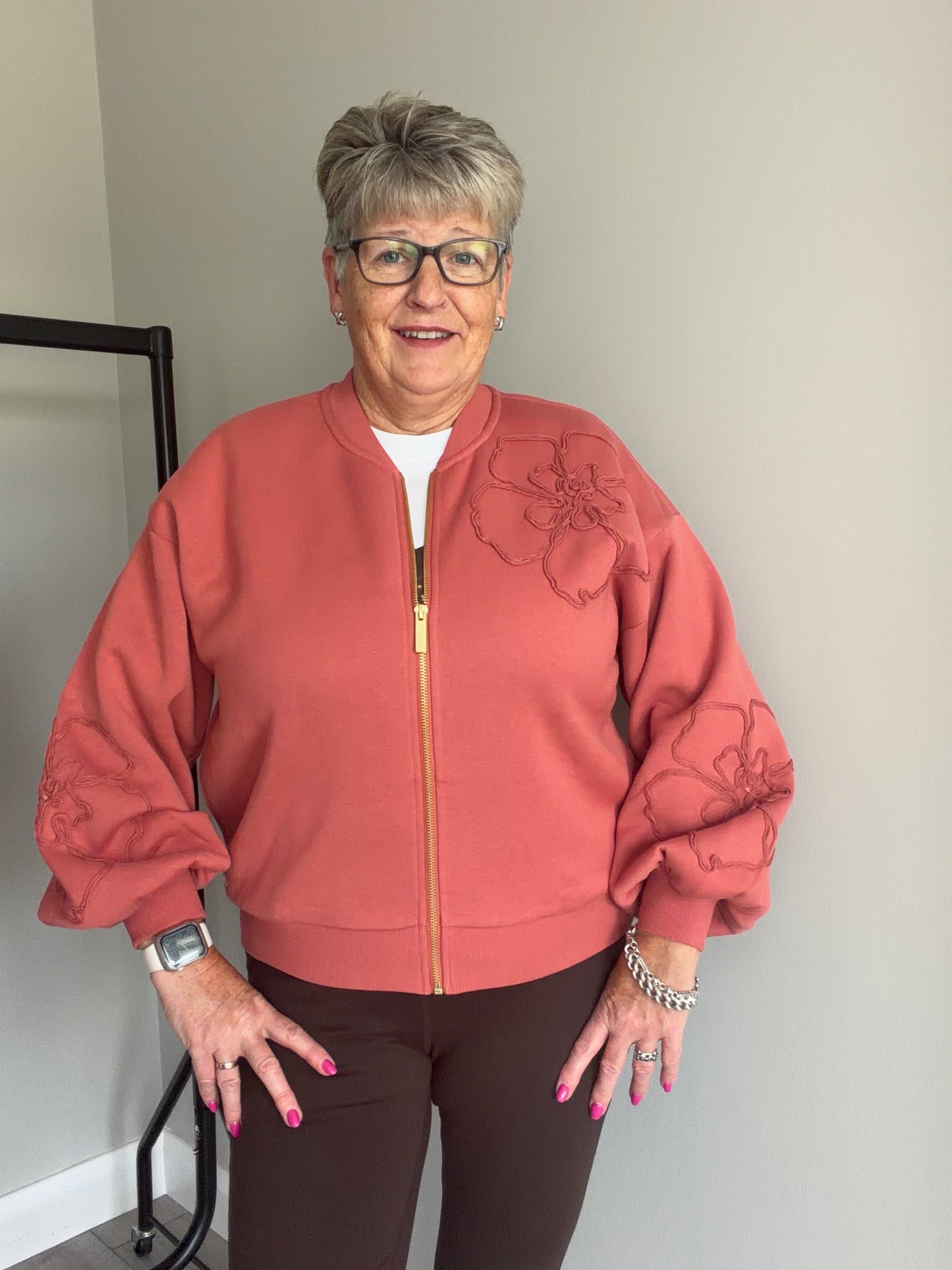 Relax & Renew Ruby Terracotta Bomber Jacket