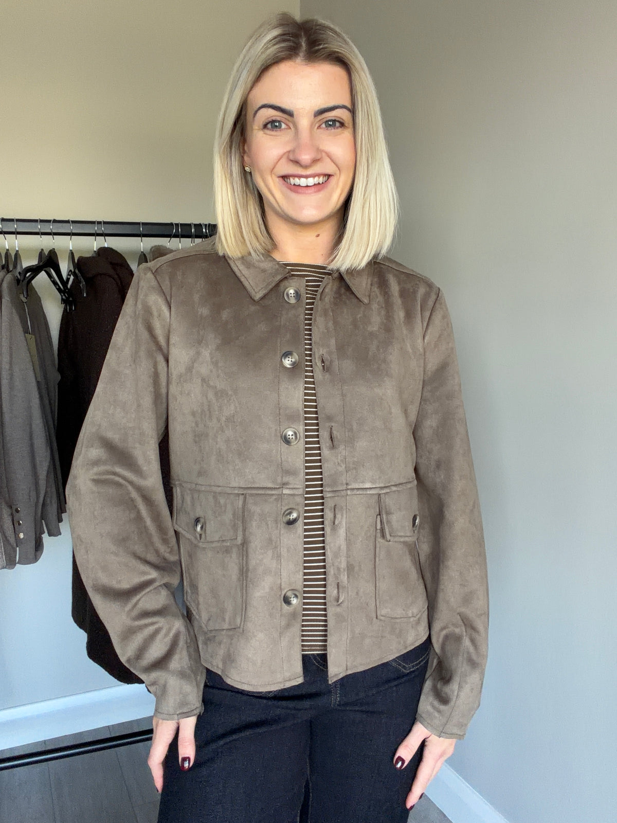 Freequent Morel Suede Jacket