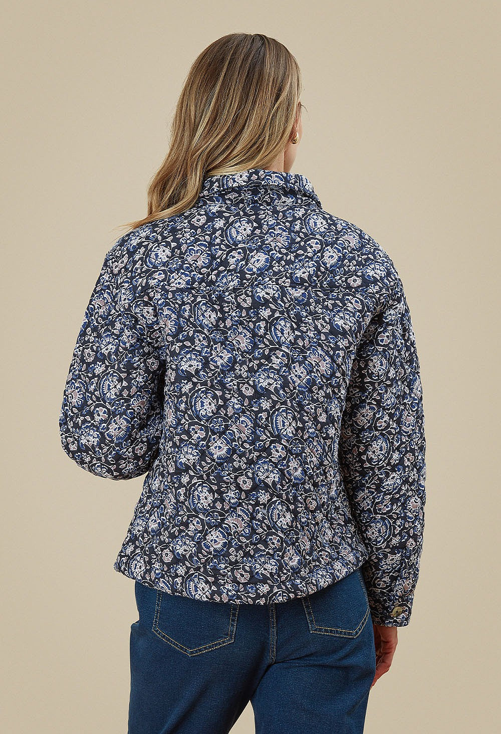 Adini Shree Navy Quilted Shacket