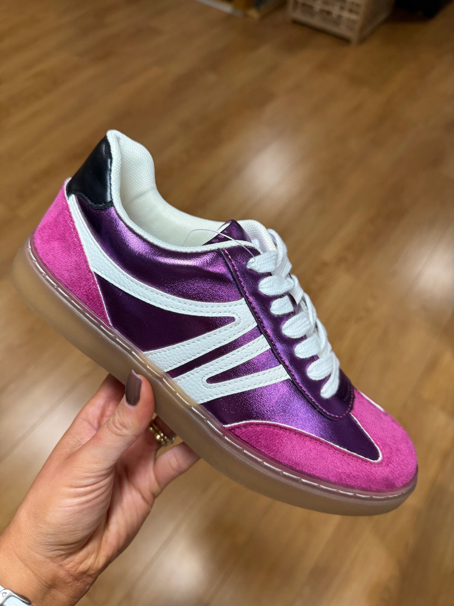 Redz Pink Metallic Trainer