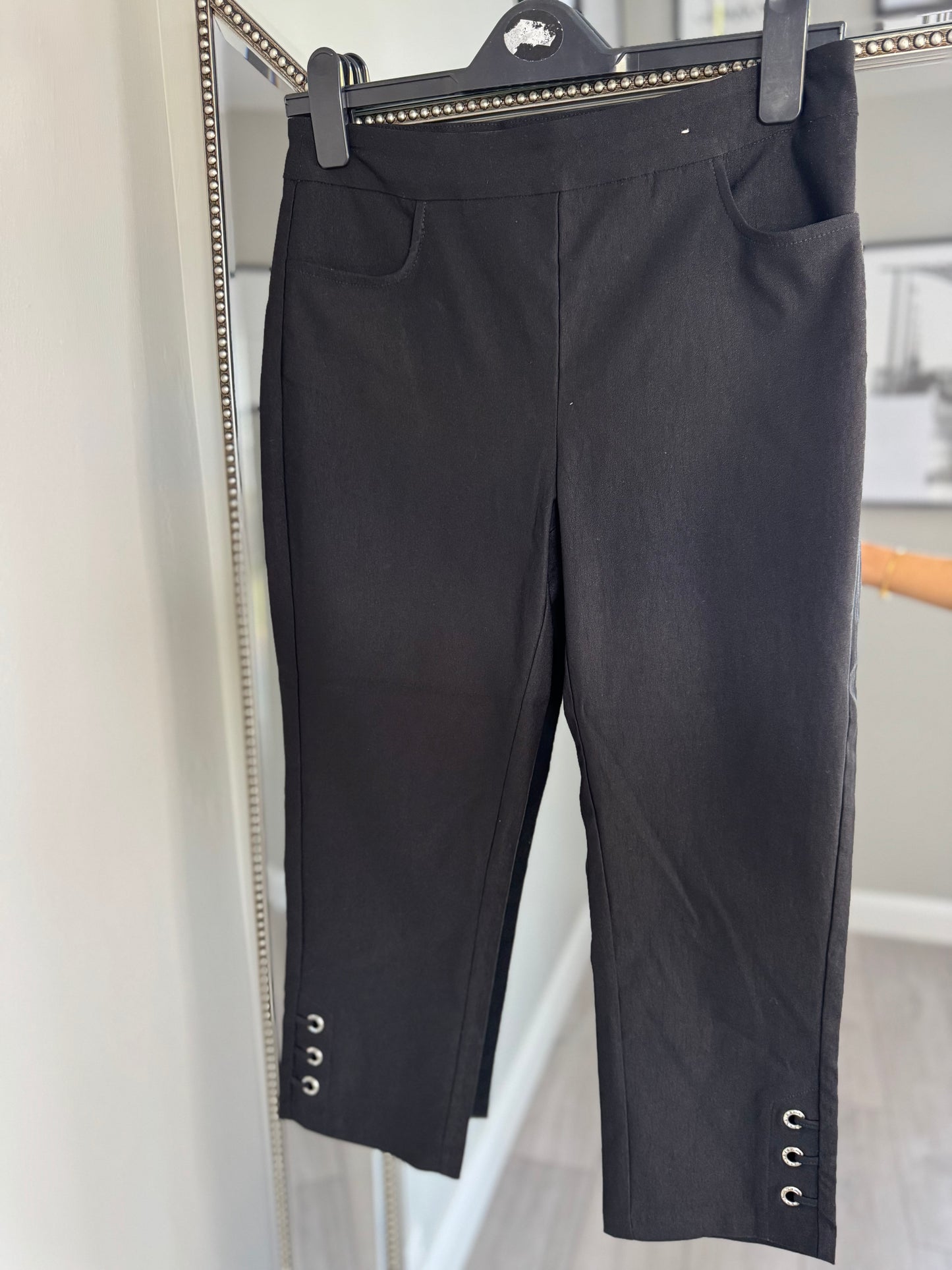 Pinns Black Bengaline Diamanté Crops