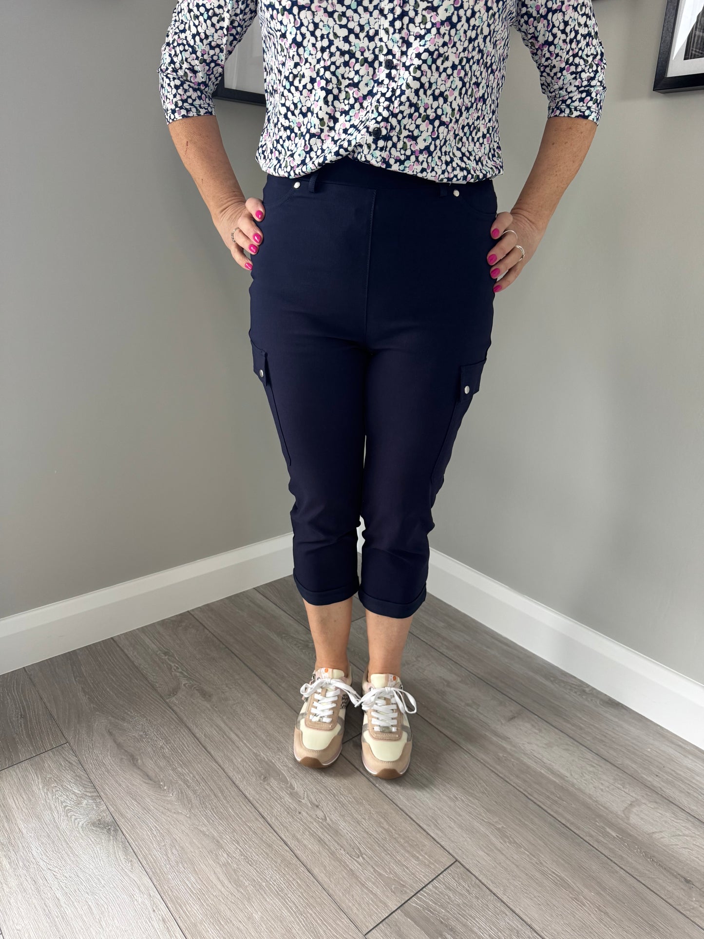 Classic Navy Bengaline Cargo Crop