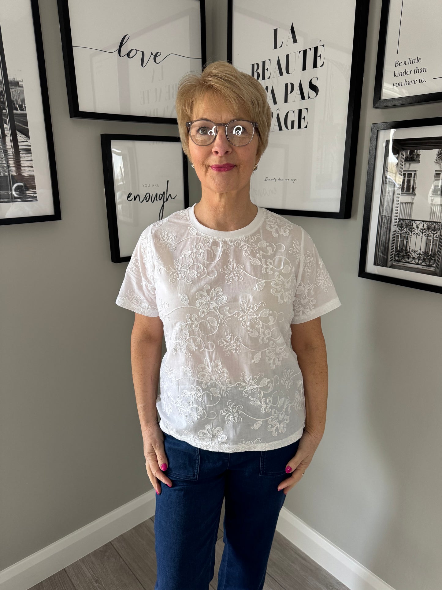 White Floral T-Shirt