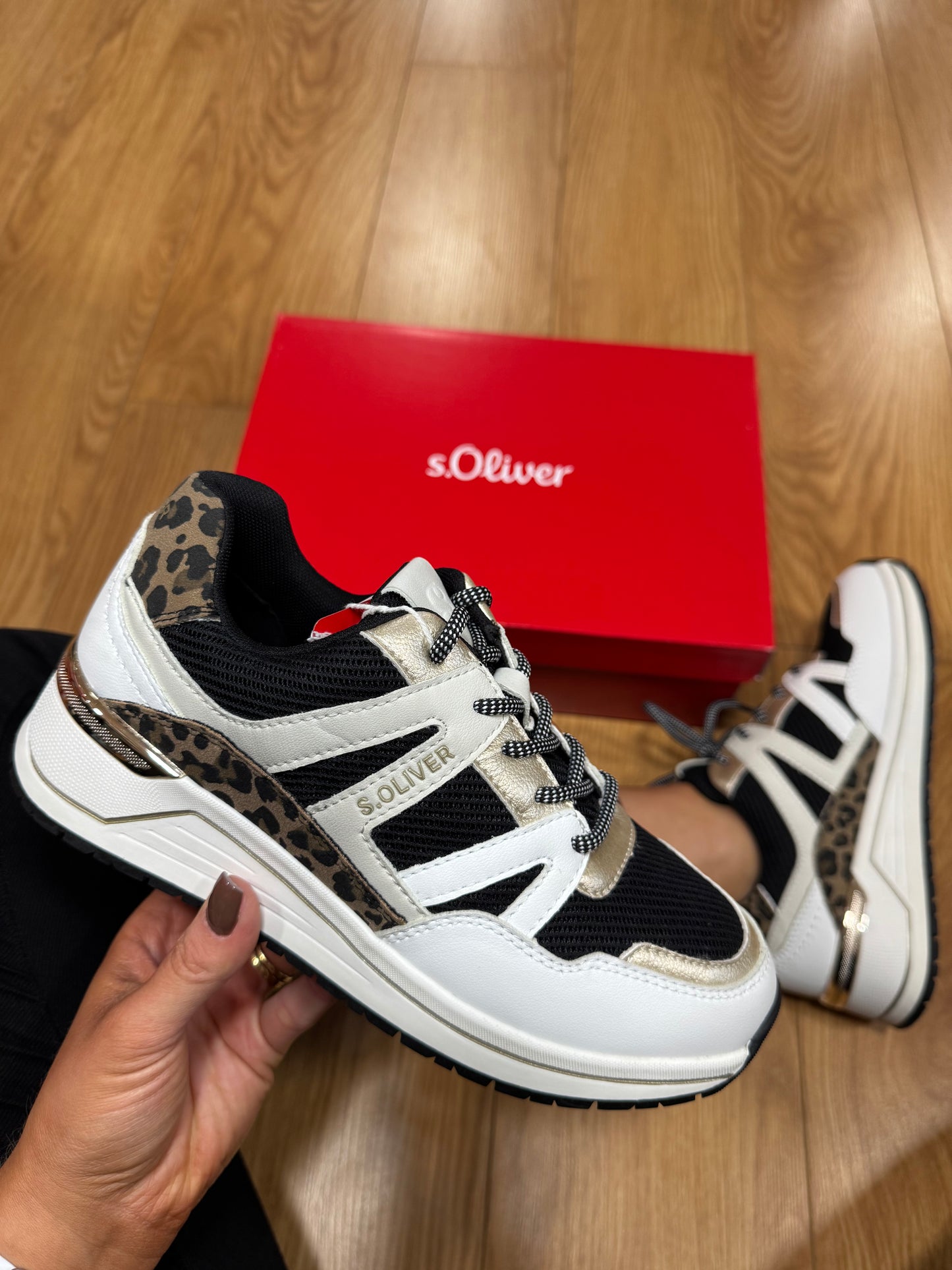S. Oliver White/Black/Leopard Trainer