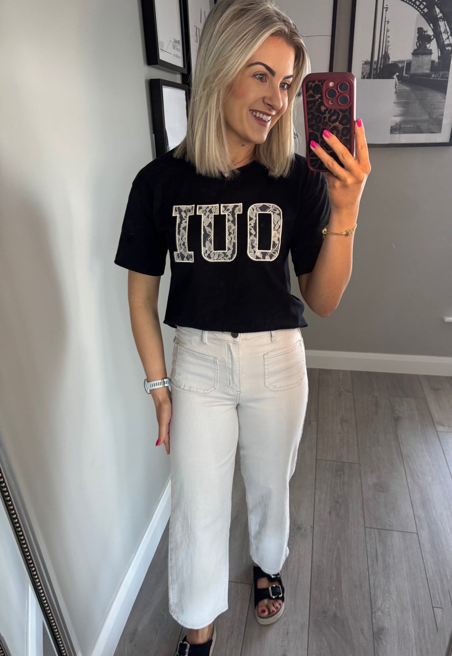 Kaffe Karosie Black/Beige Lace Tee