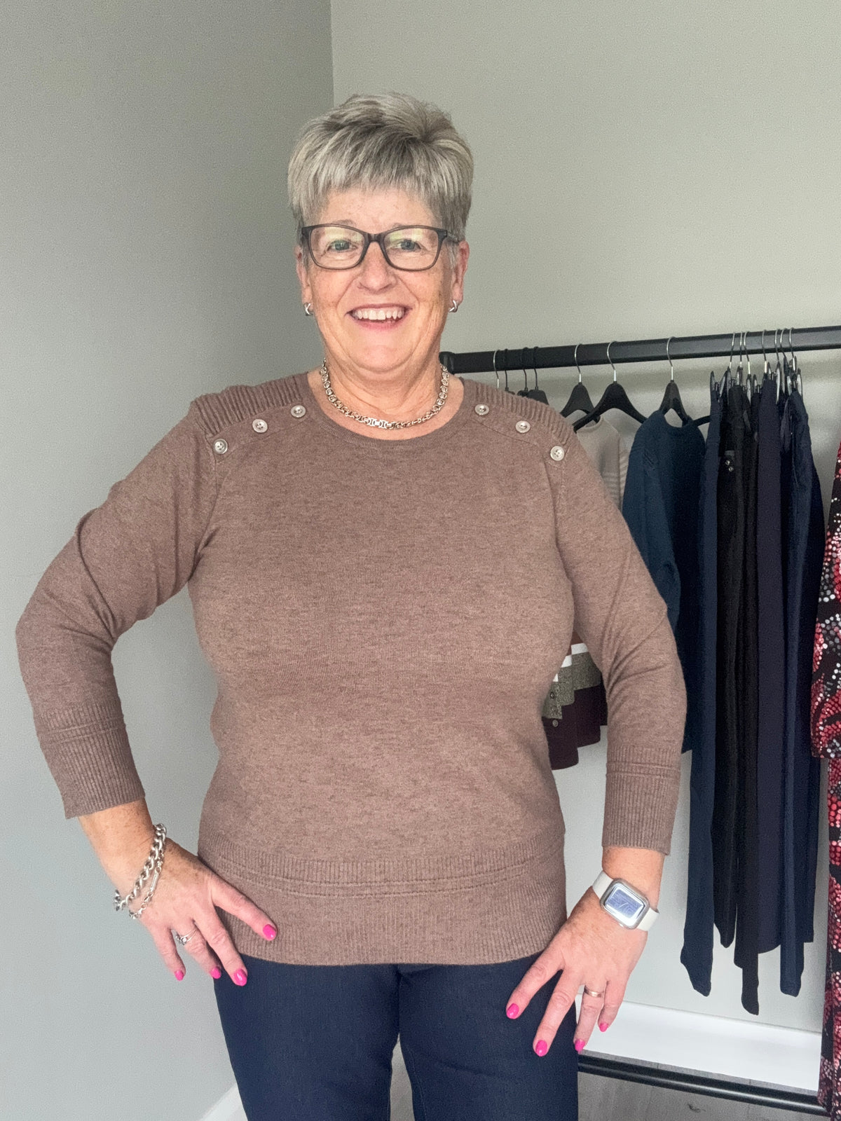 Claudia C Coffee Shimmer Jumper