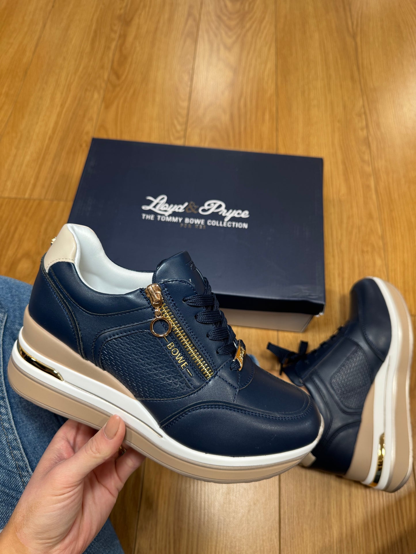Tommy Bowe for Her Gunter Navy Wedge Trainer