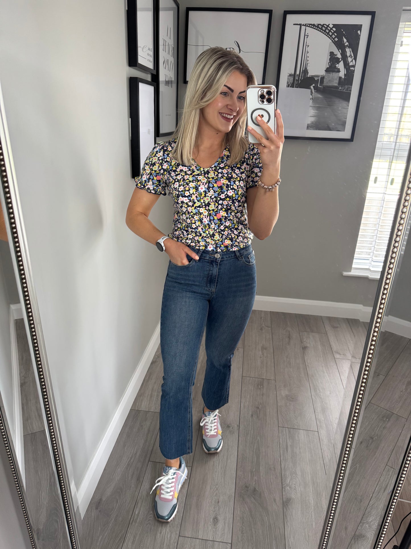 Rant & Rave Alaia Mid Blue Crop Bootcut Jean
