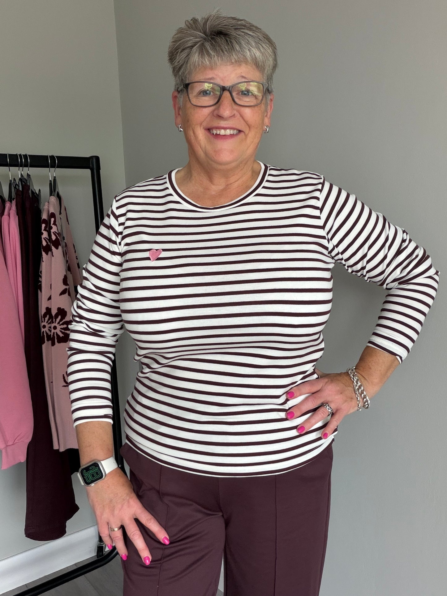Kaffe Liddy Chalk/Fudge/Rose T-Shirt