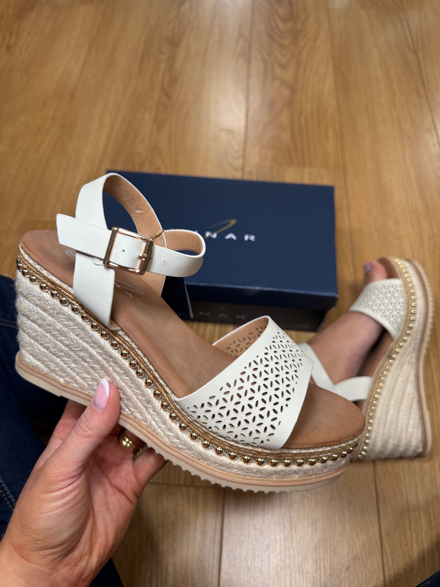 Lunar Anya Beige Wedge Sandal