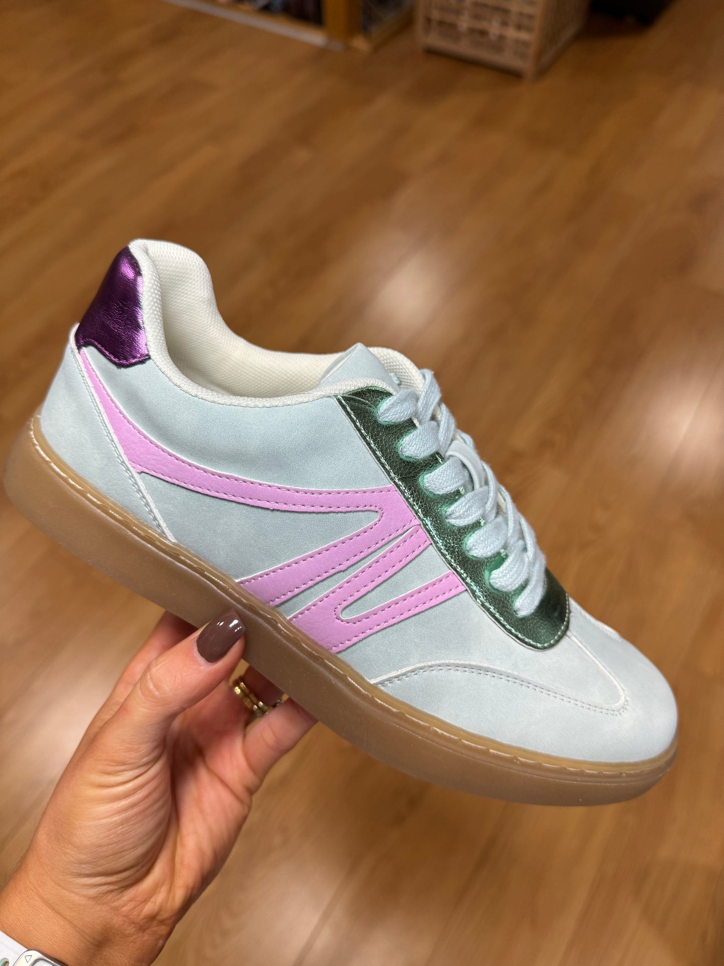 Redz Green Metallic Trainer