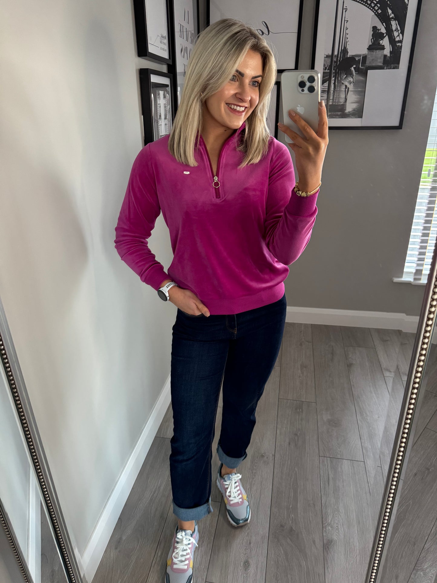 Relax & Renew Amina Magenta Half Zip