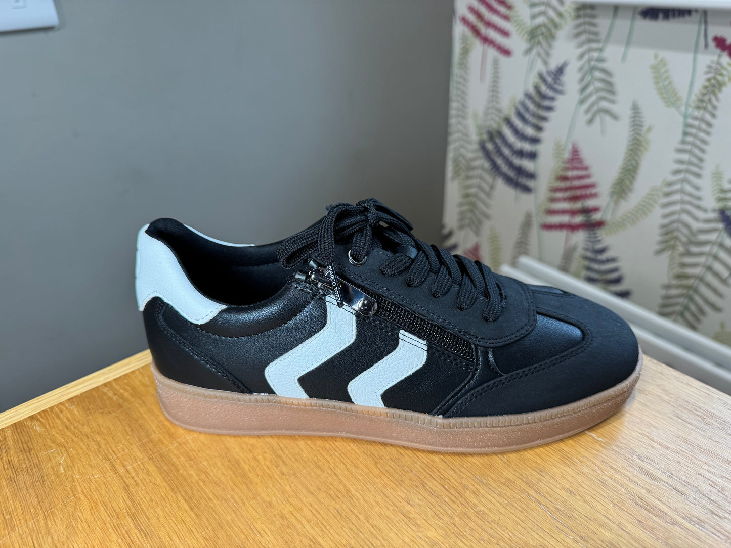 Marco Tozzi Black/White Zip Trainer