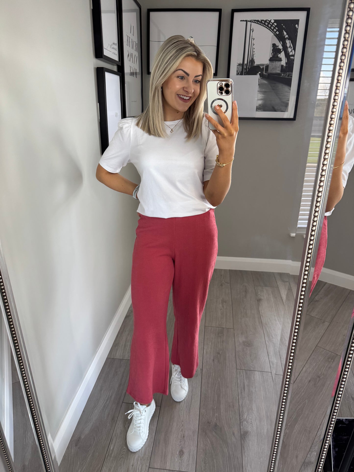 Coral Pull On Culottes