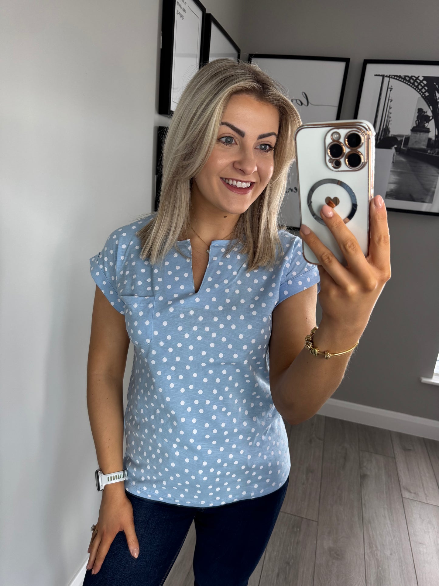 Freequent Blue/White Spot Tee