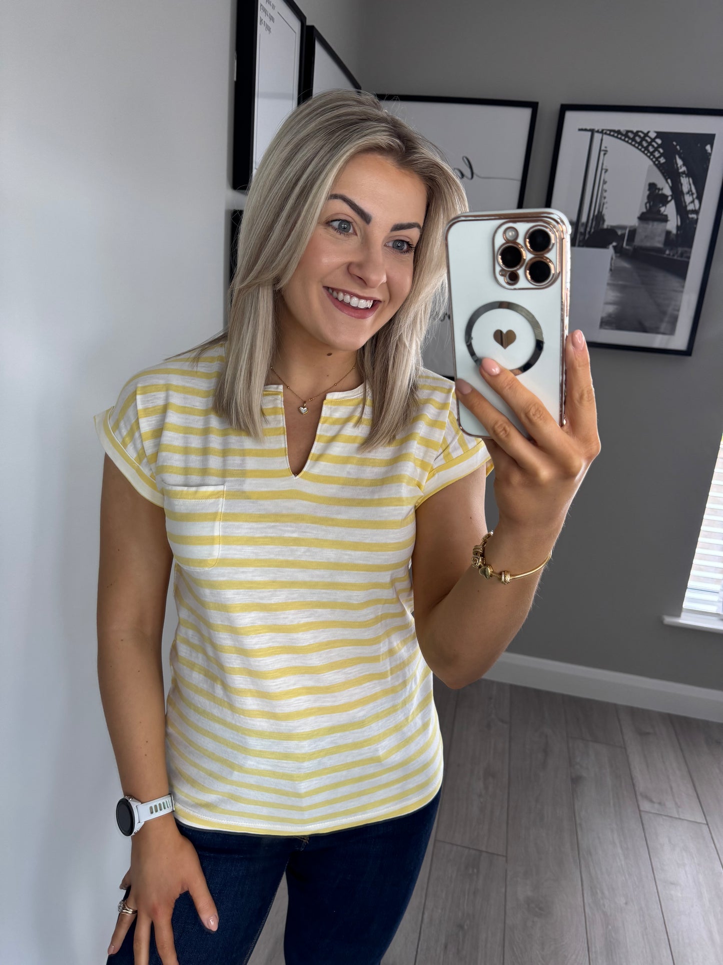 Freequent Lemon Striped Tee