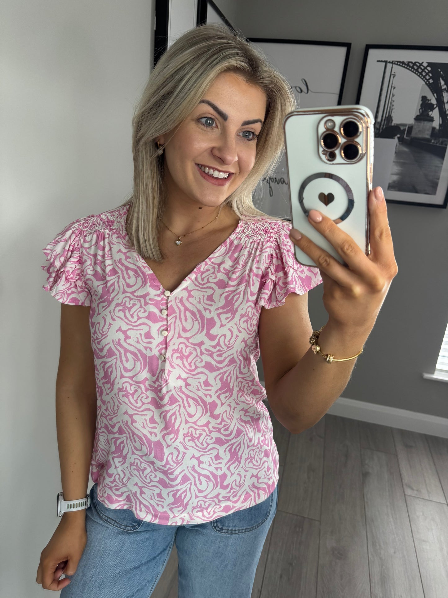 Rant & Rave Belva Pink Top