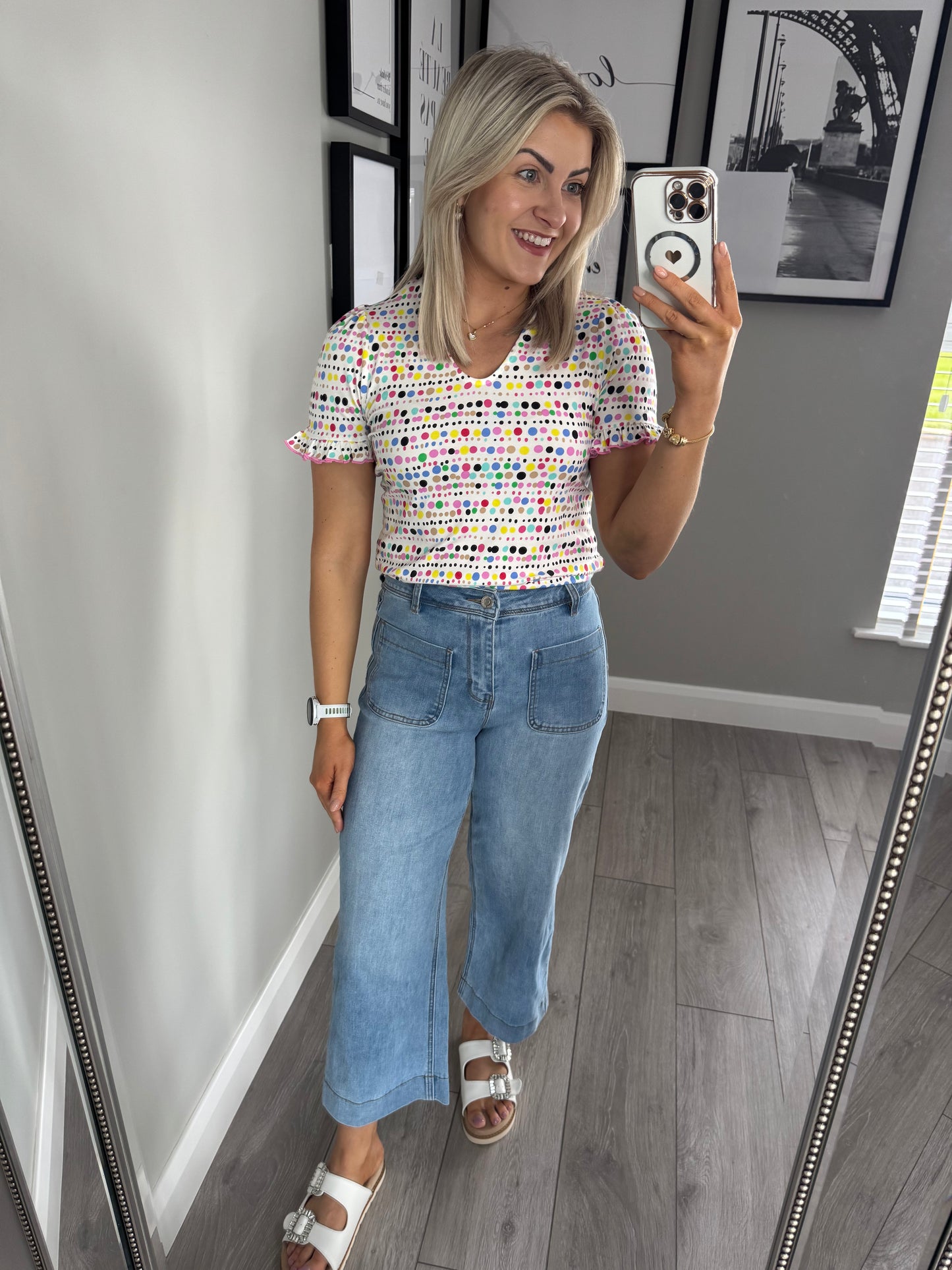 Rant & Rave Teddie Ice Blue Crop Jean