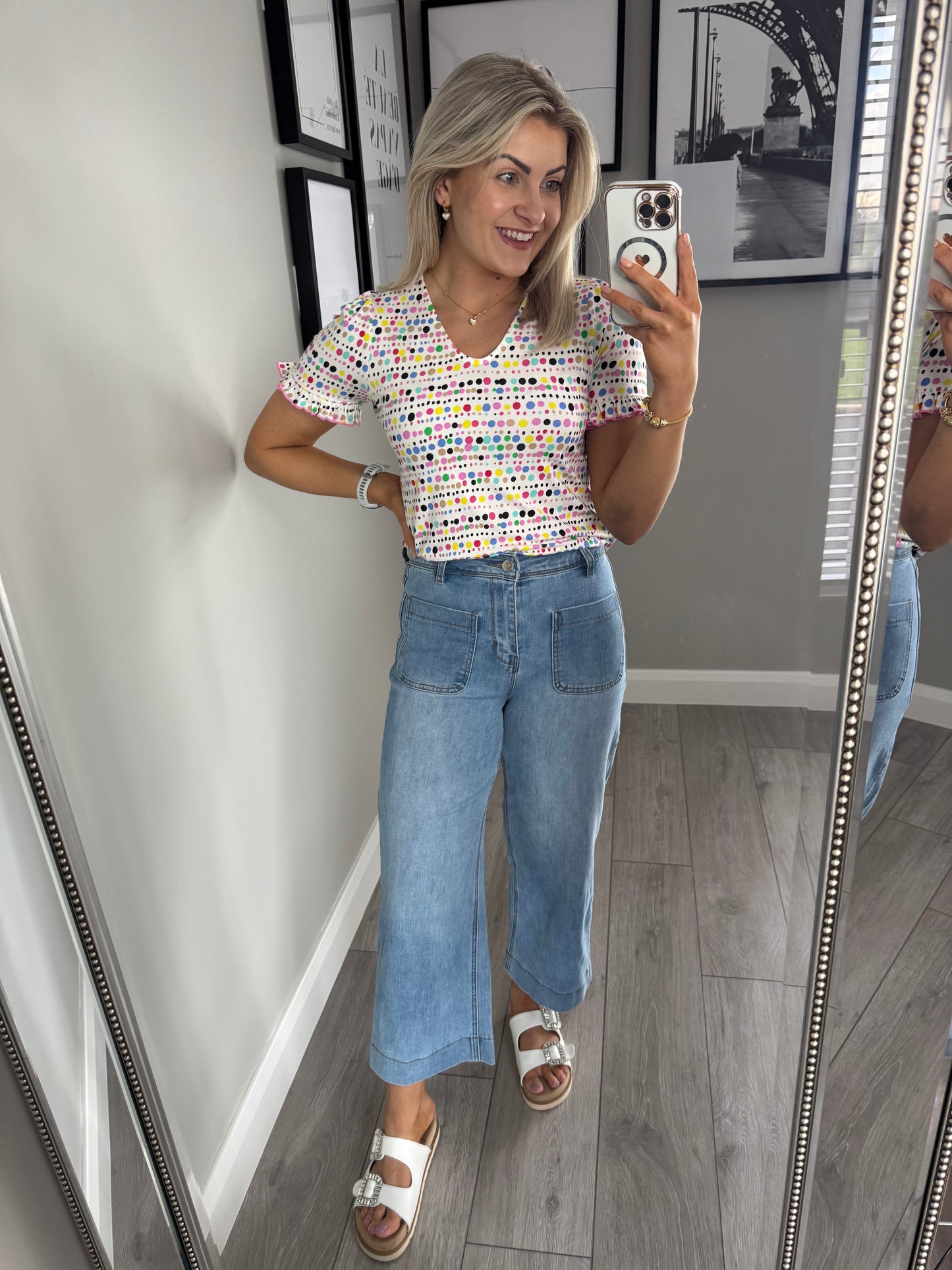 Rant & Rave Teddie Ice Blue Crop Jean