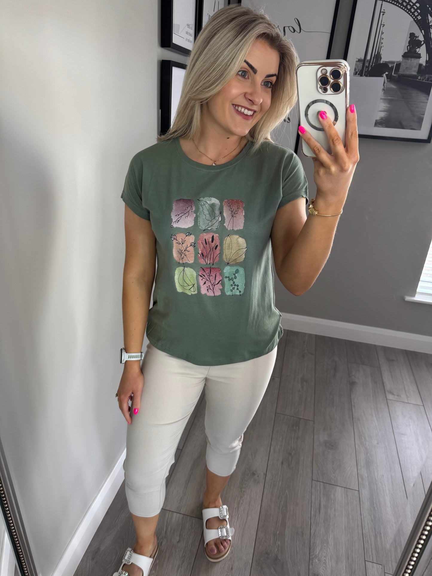 Khaki Green Motif Tee