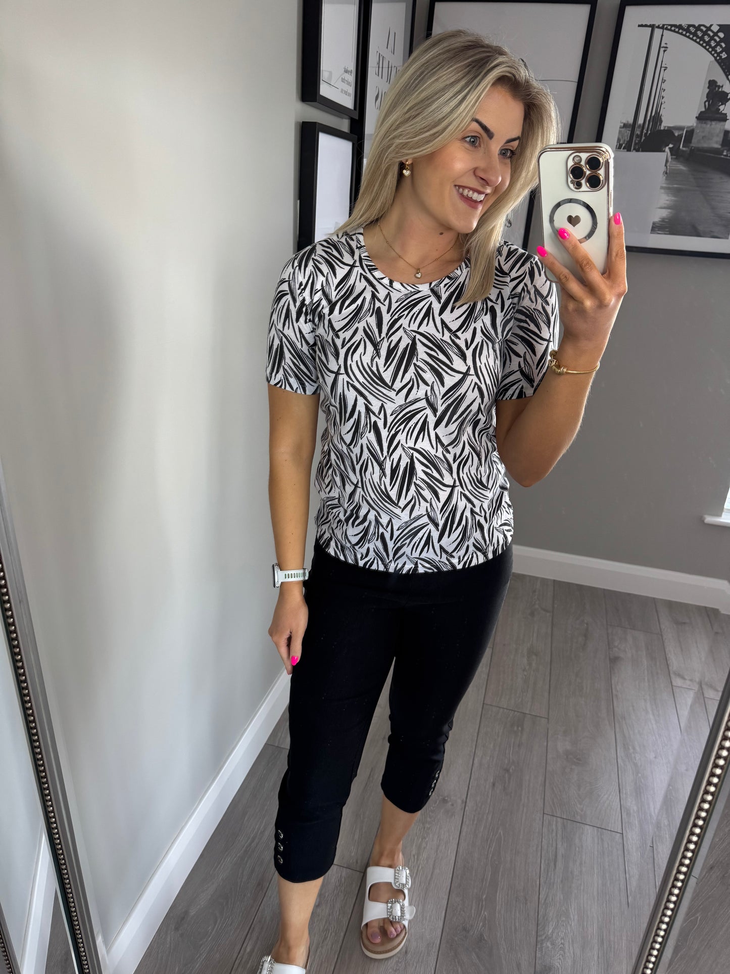Black/White Print Tee