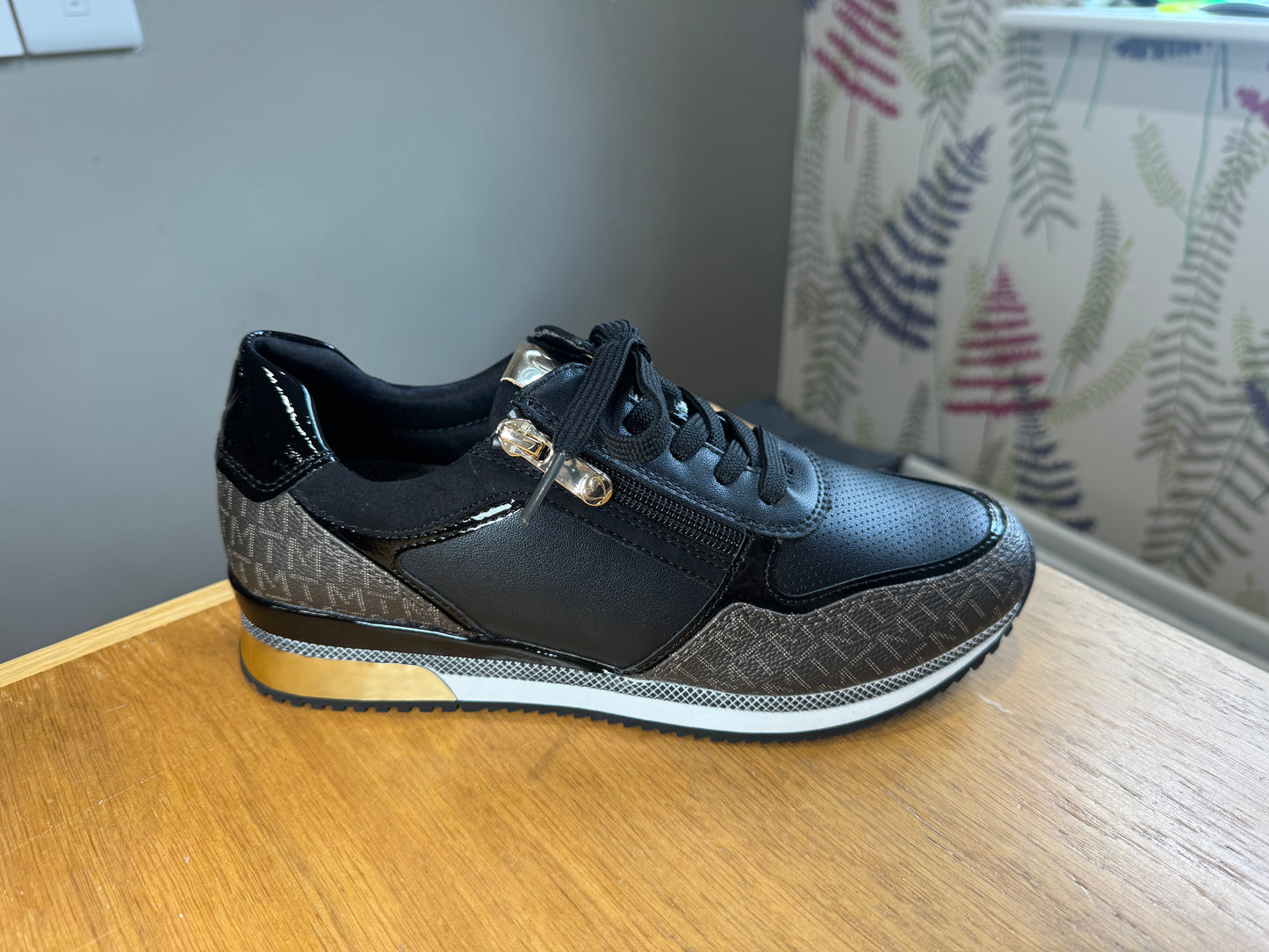 Marco Tozzi Black Logo Zip Trainer