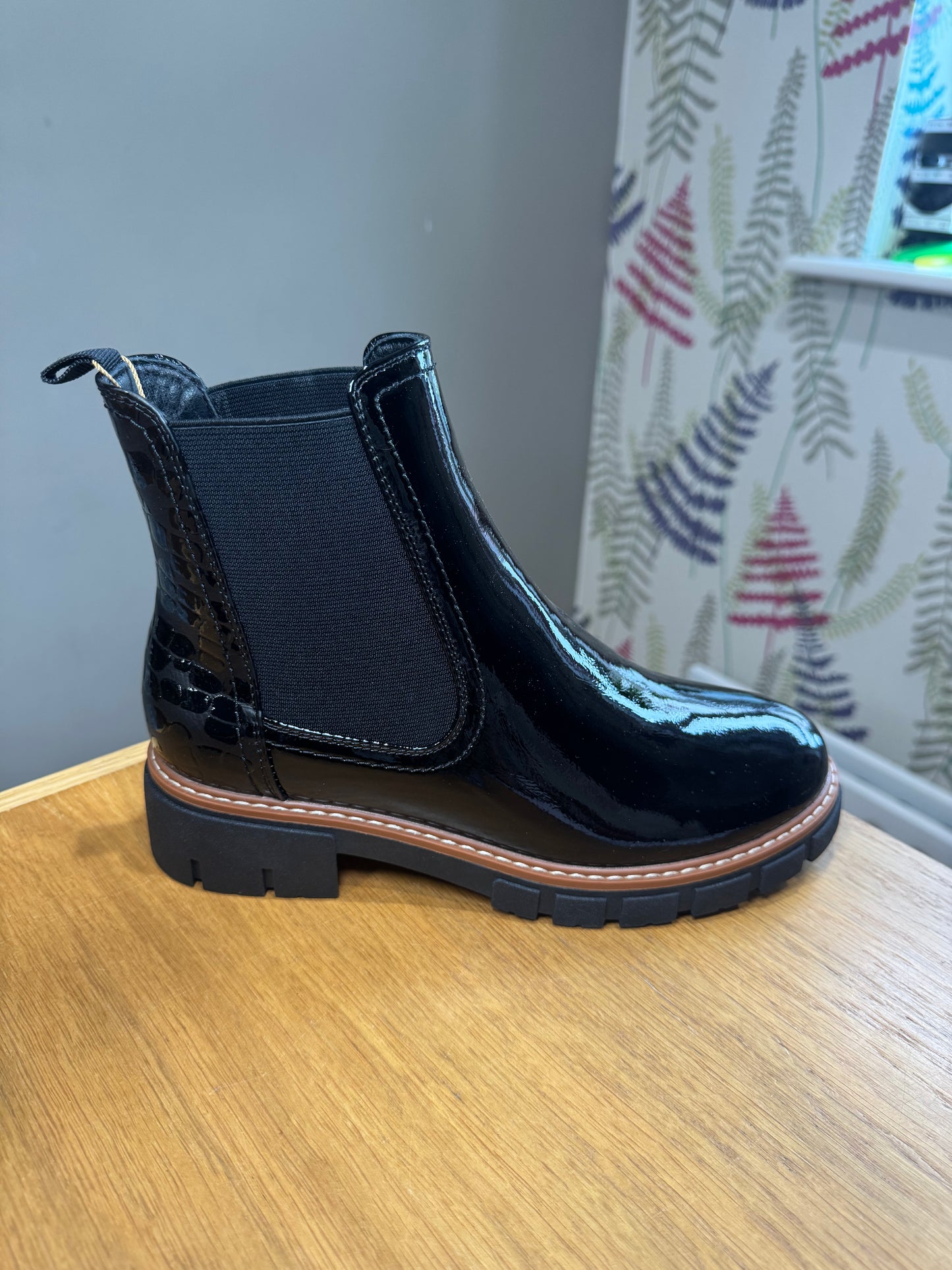 Lunar Peace Black Patent Chelsea Boot