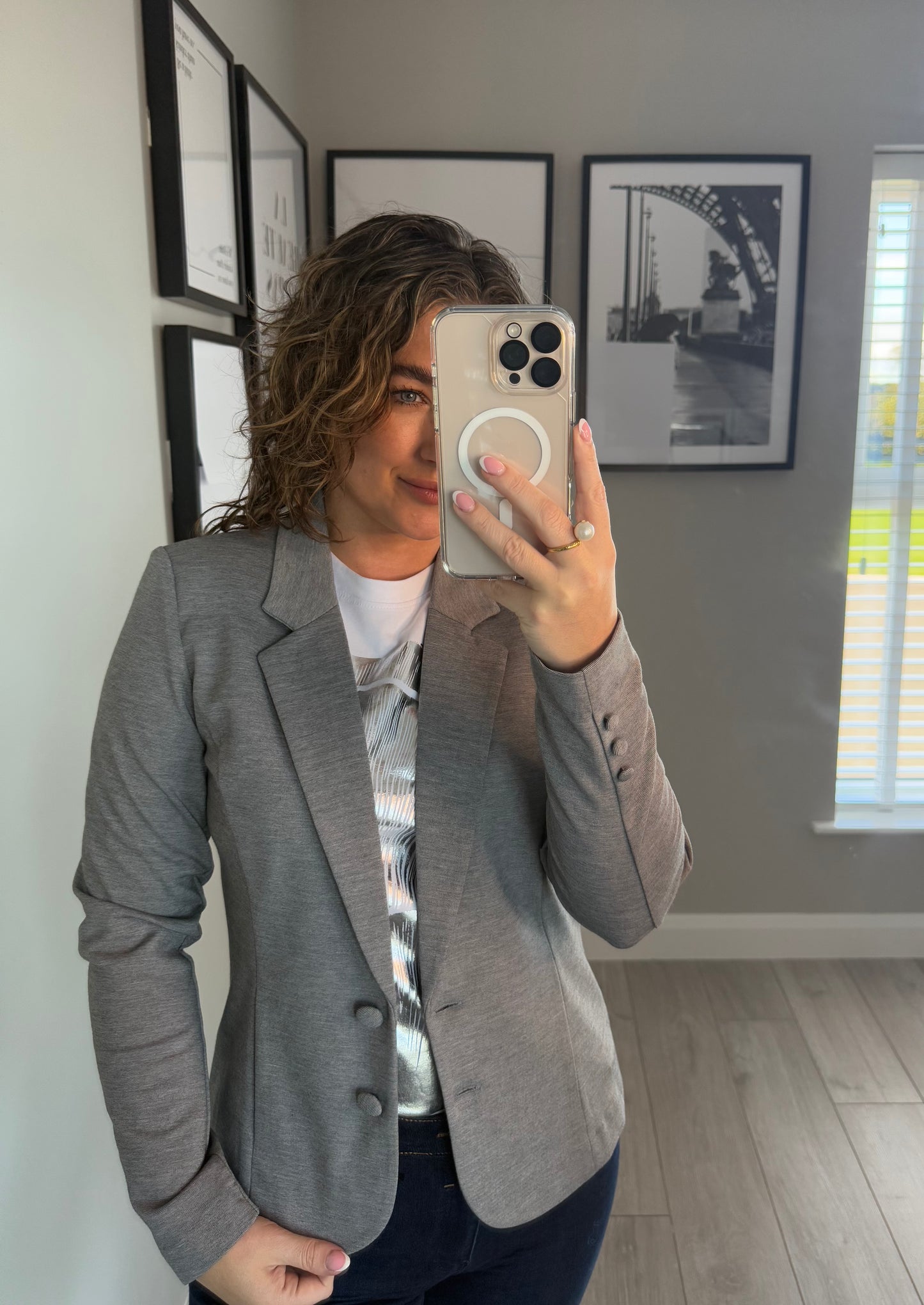 Freequent Grey Melange Blazer