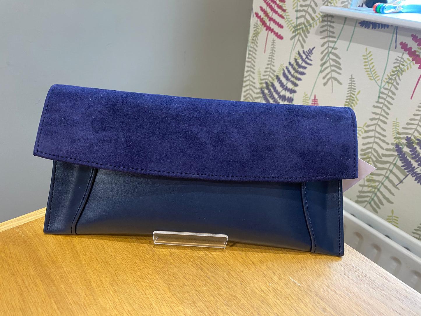 Emis Navy Suede/Leather Bag
