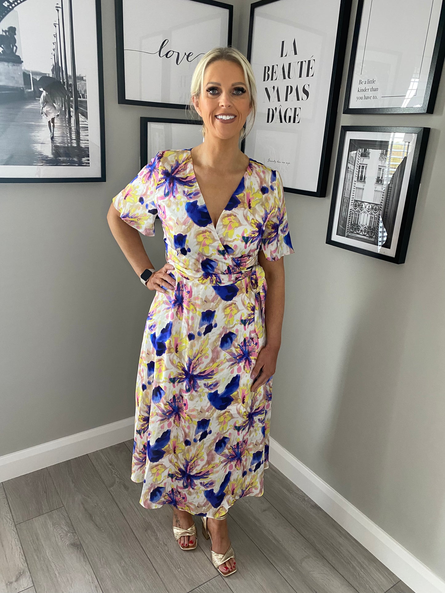 Ella Boo Pink/Royal Print Dress