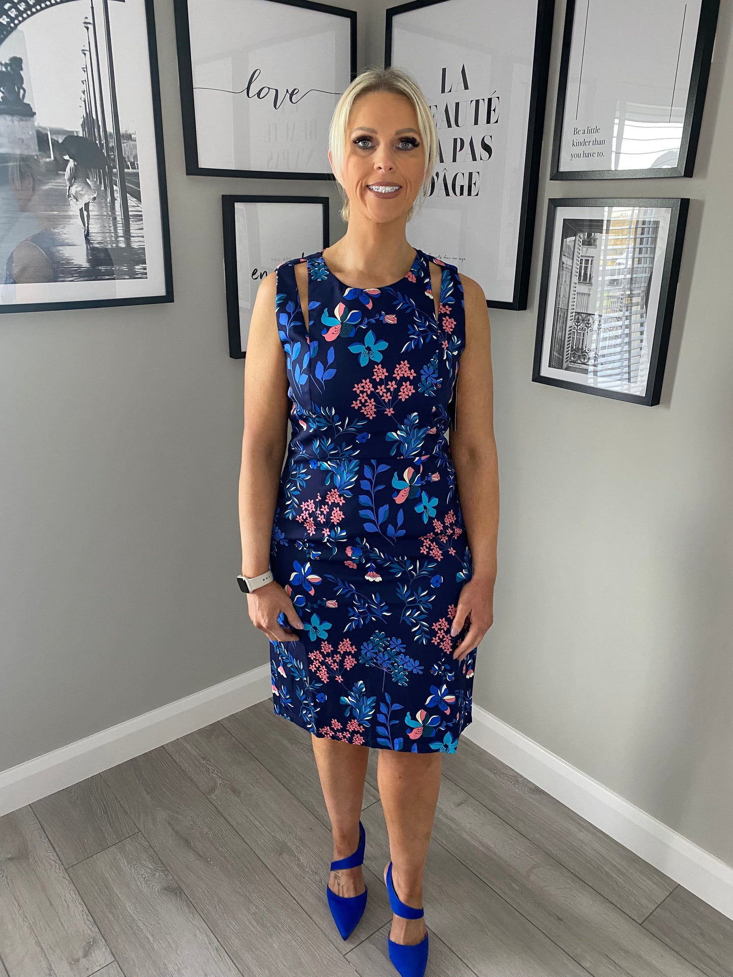 Navy/Royal Floral Dress