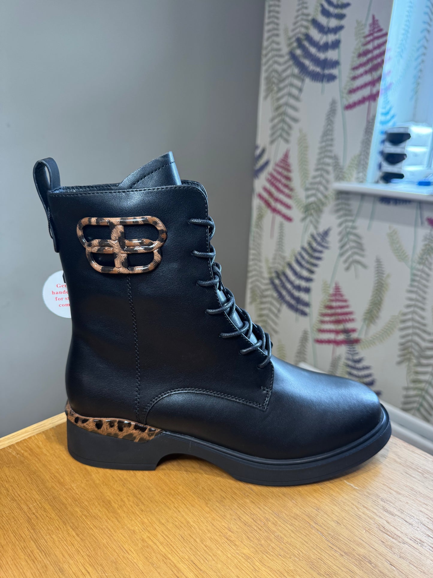 Rogue Black/Leopard Lace Up Boot