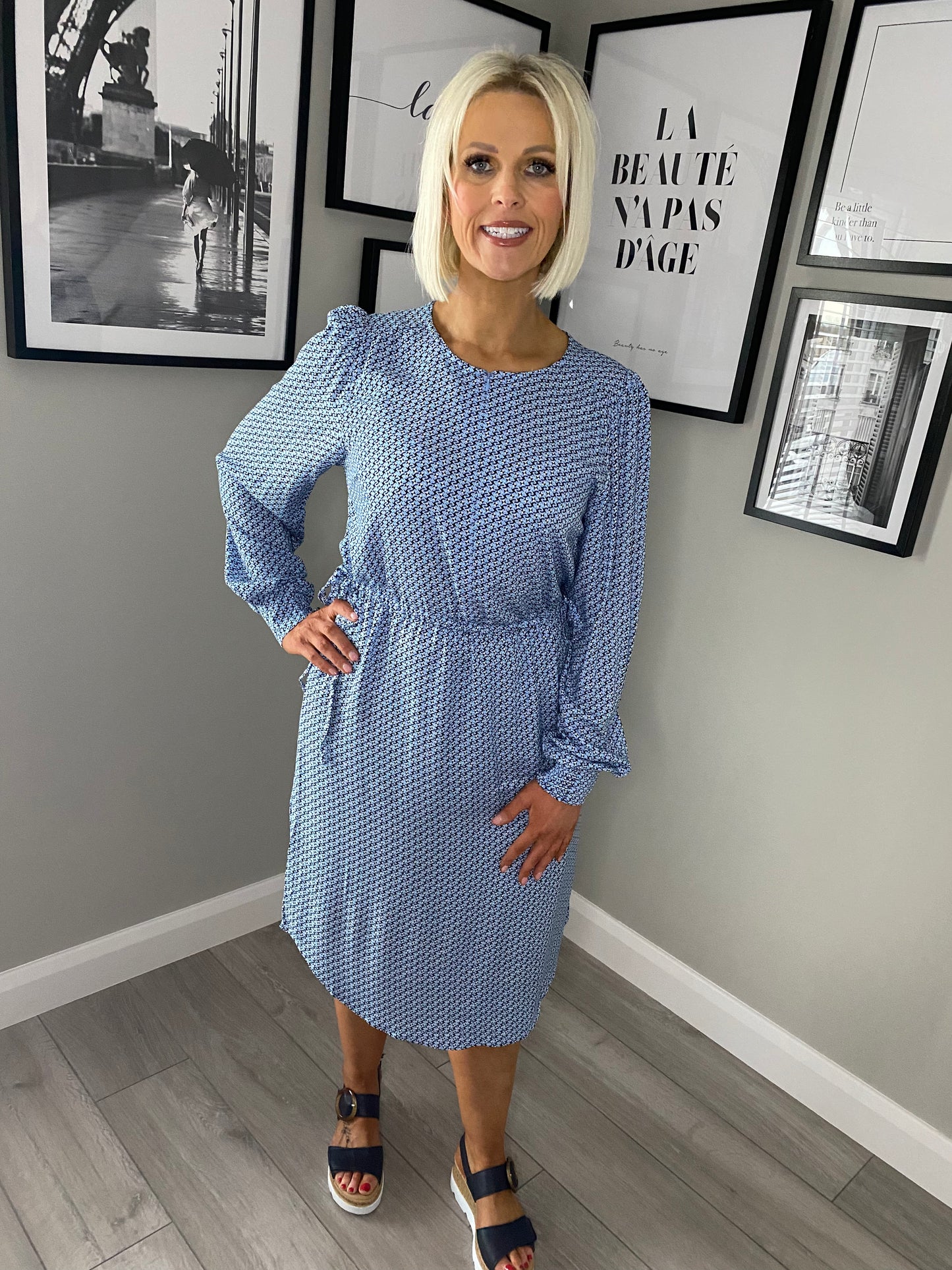 Freequent Blue Print Dress