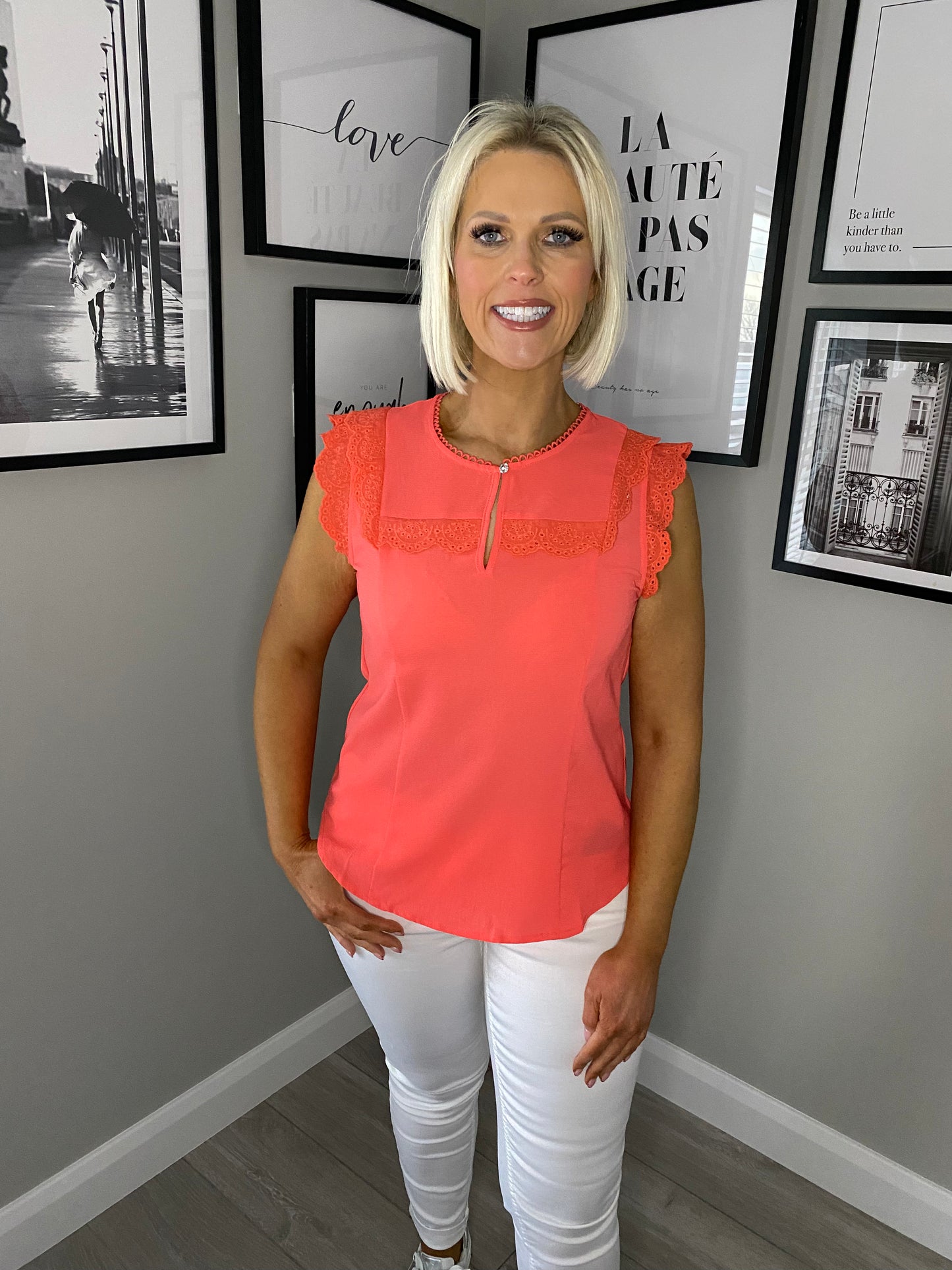 Rant & Rave Dora Coral Top