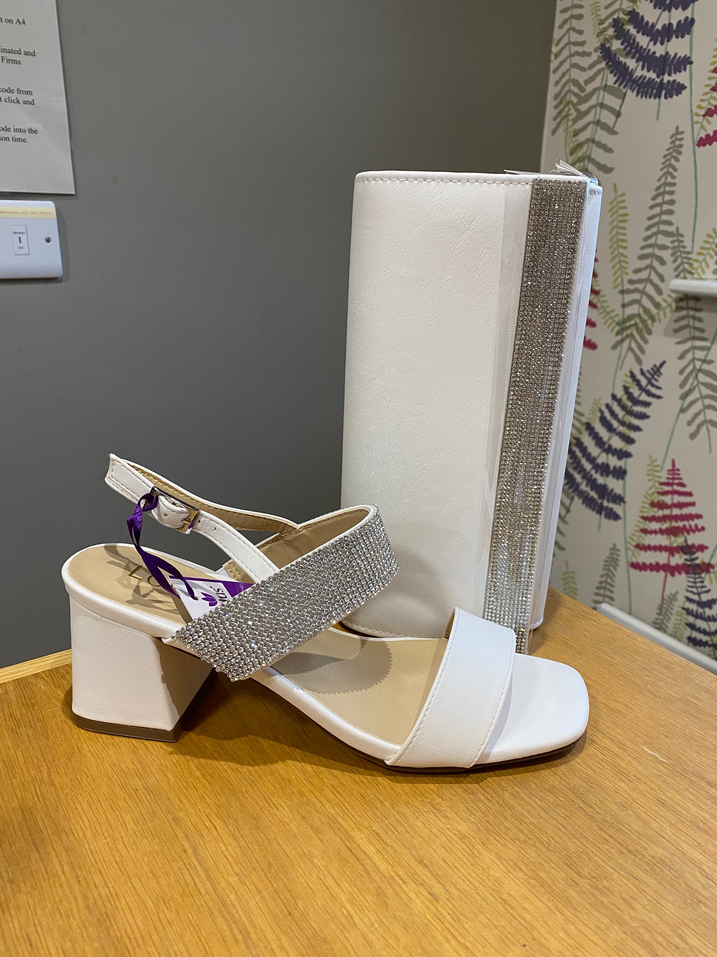 Lotus Elisena White Diamanté Sandal