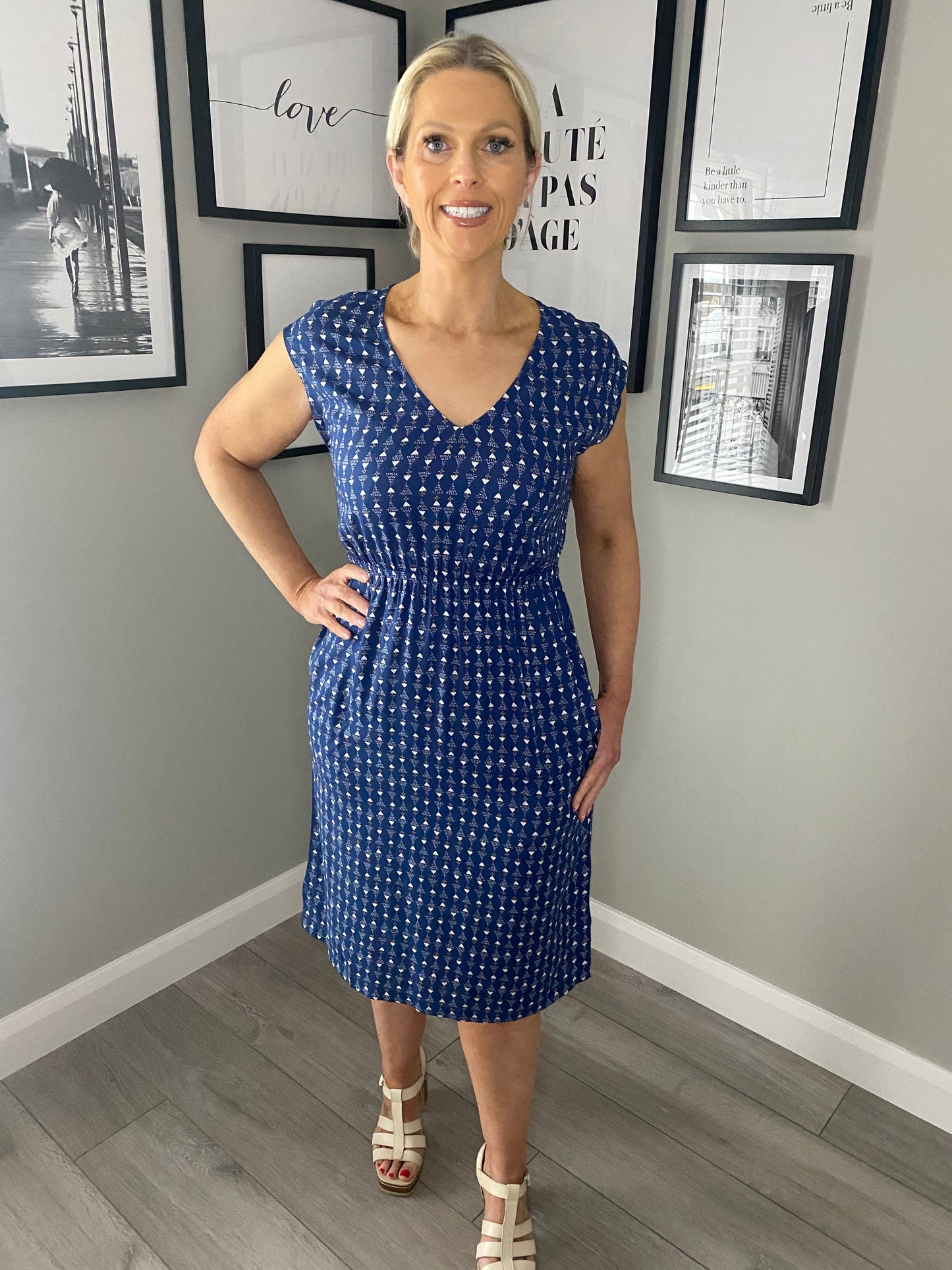 Nomads Navy Print Dress