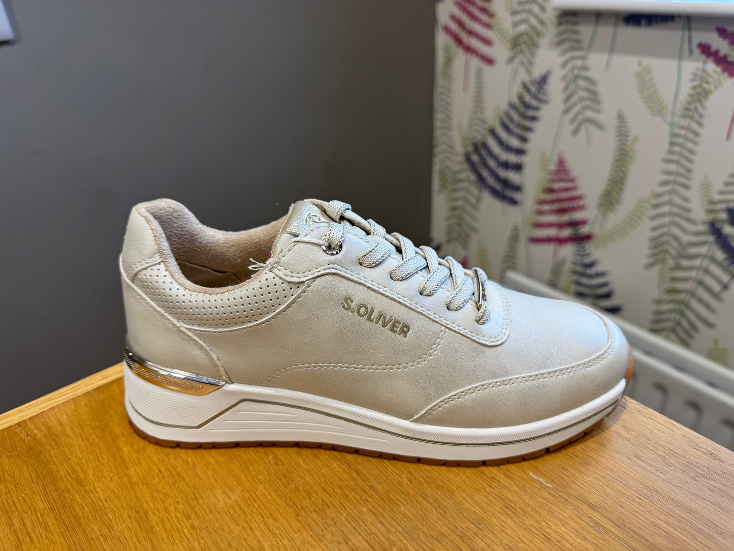 S. Oliver Champagne Wedge Trainer