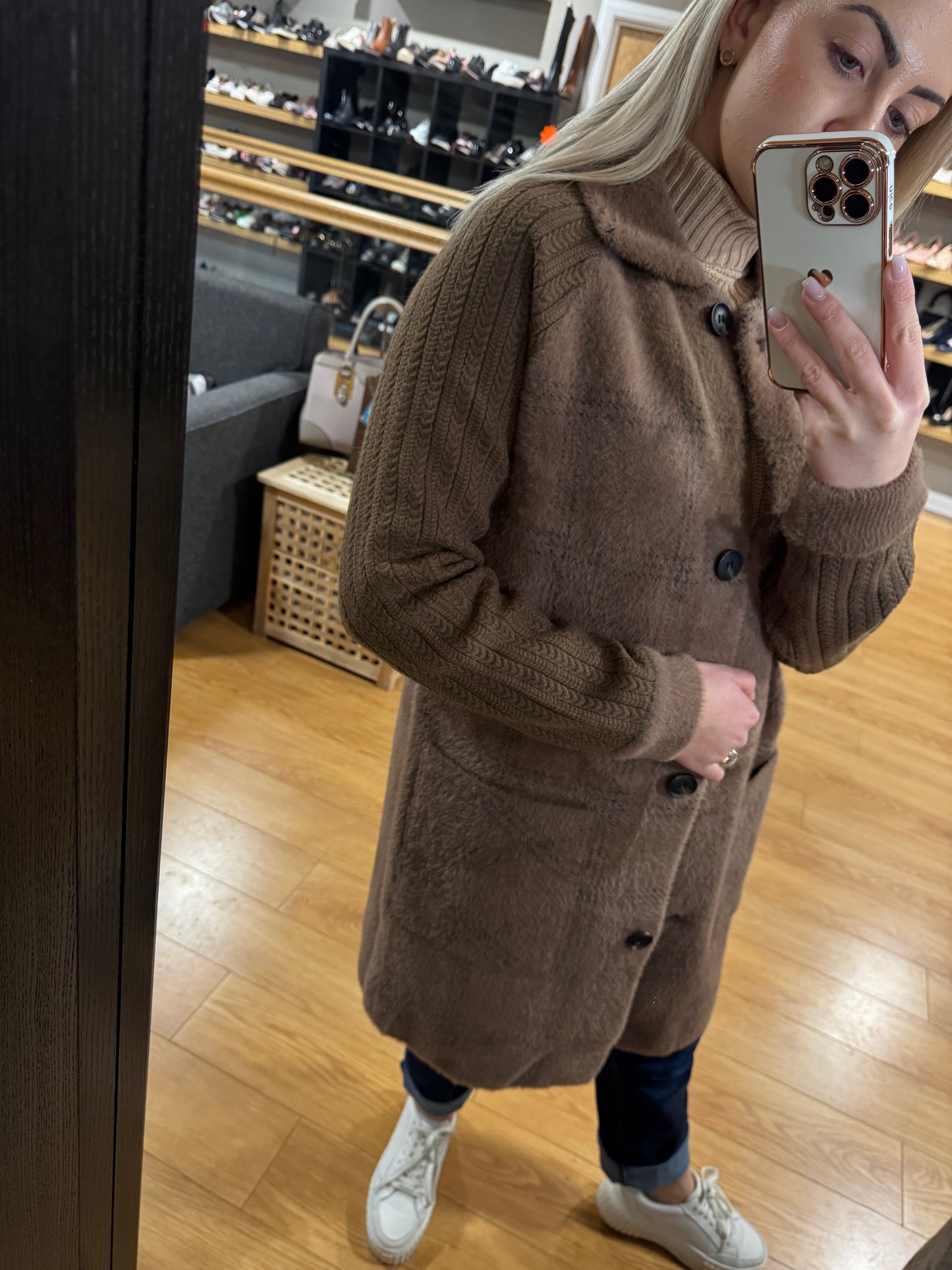 Brown Mohair/Knit Cardigan