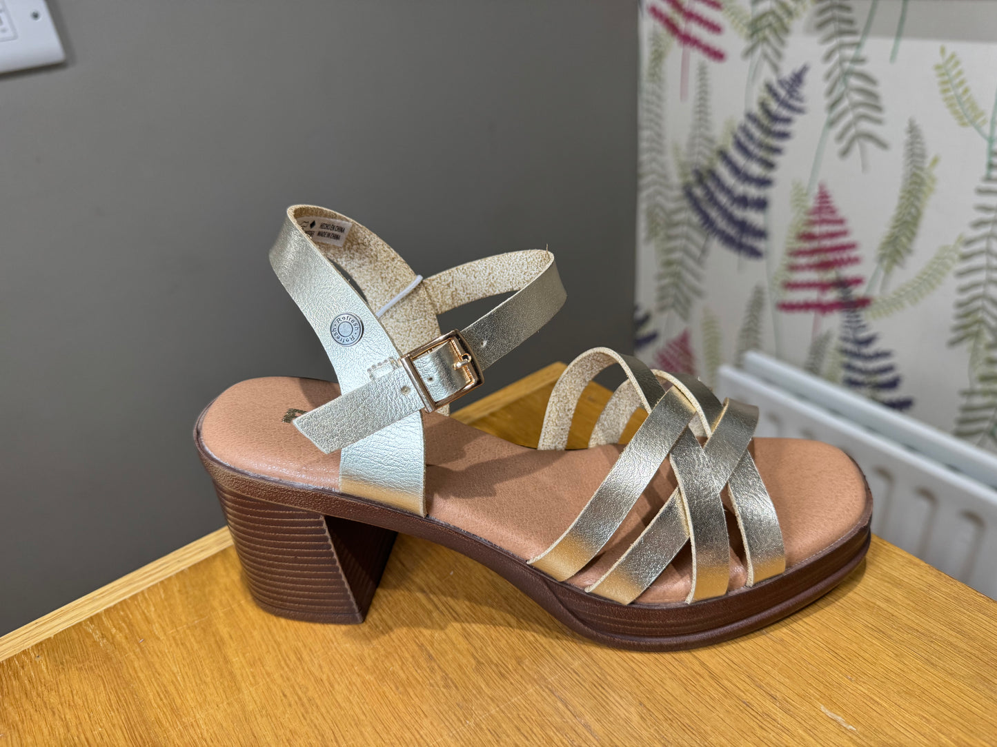 Refresh Gold Metallic Heeled Sandal