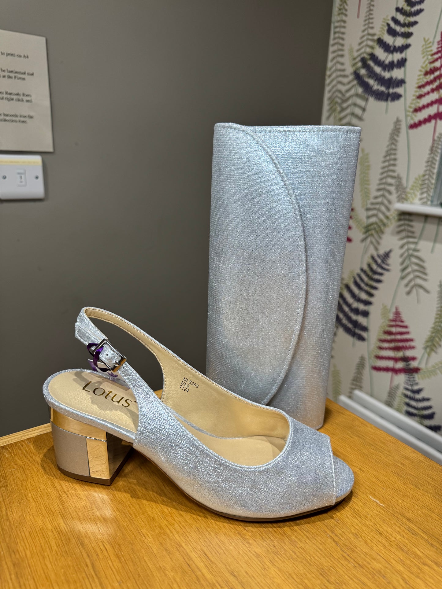 Lotus Claire Silver Clutch Bag