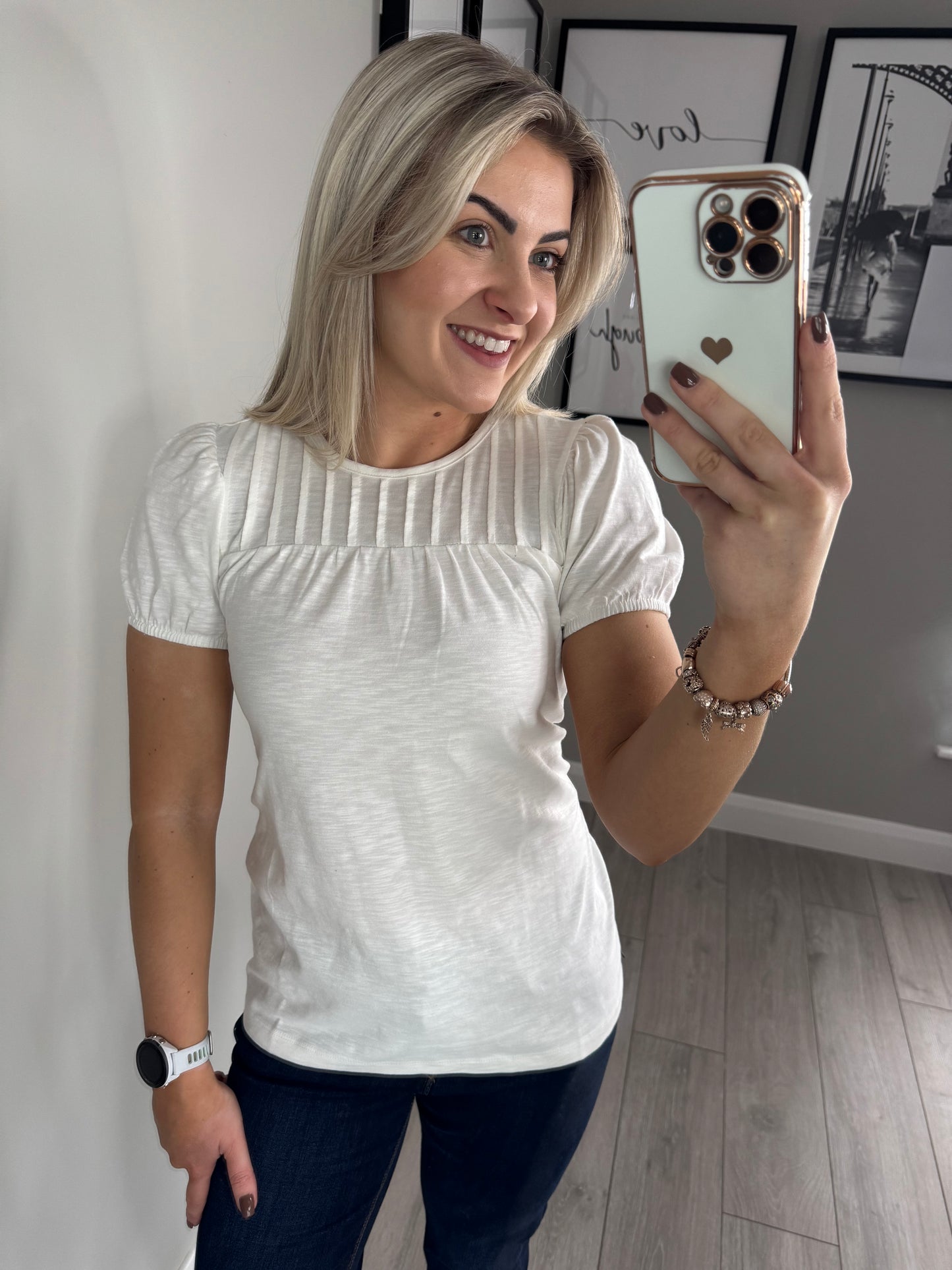 Brakeburn Suri Jersey White Blouse