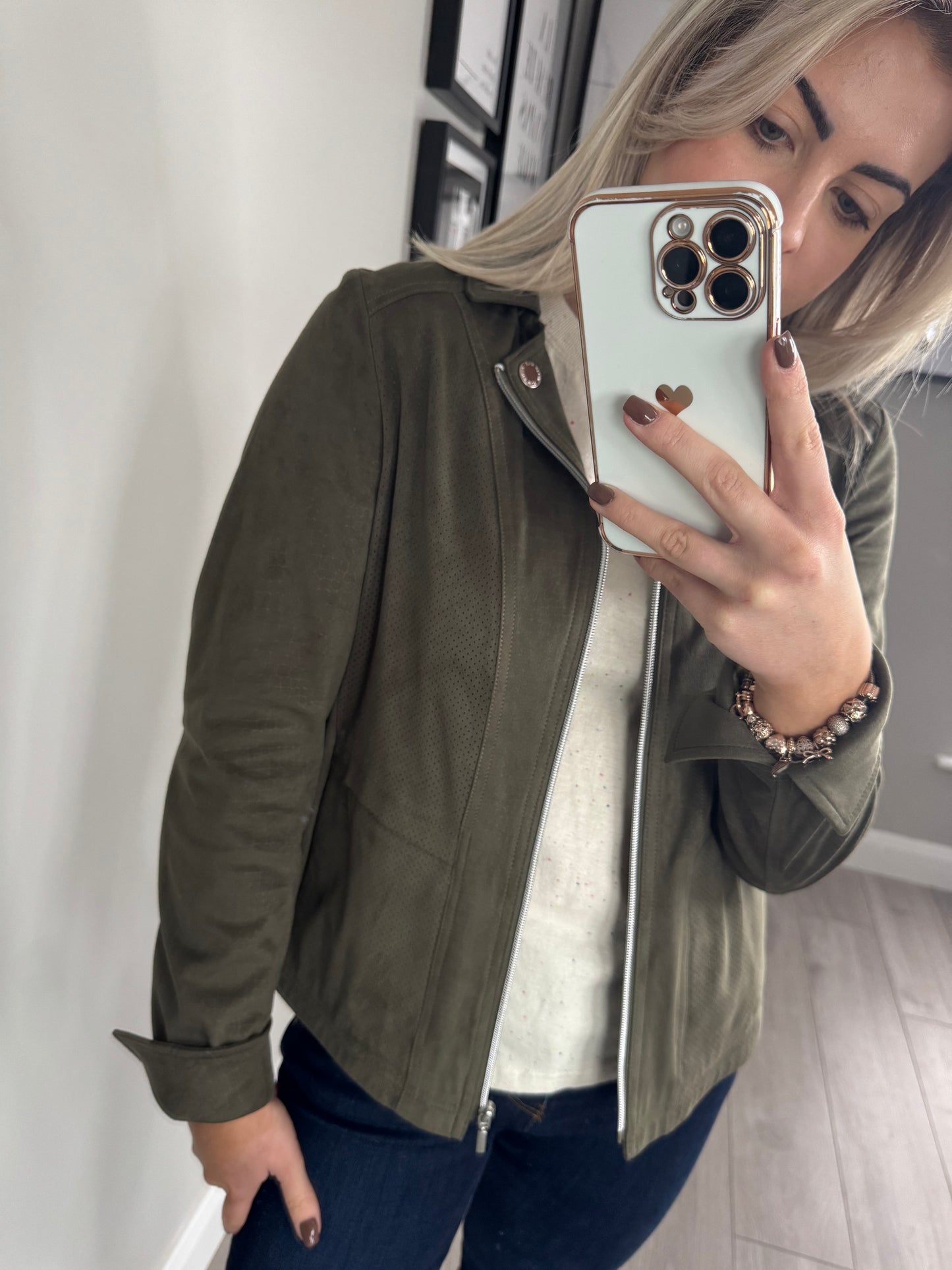 Rever Khaki Suede Jacket
